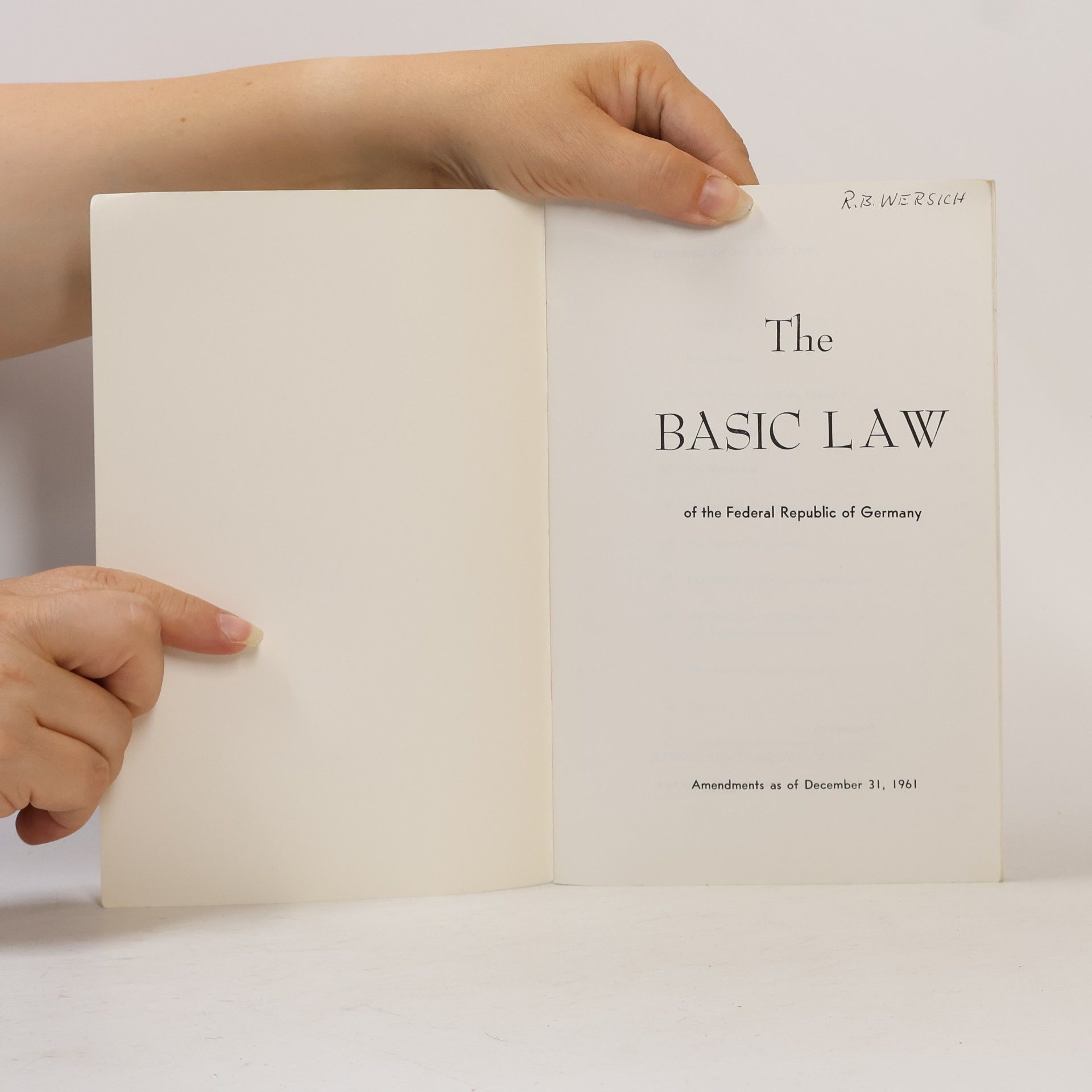 Various authors The Basic Law of the Federal Republic of Germany
