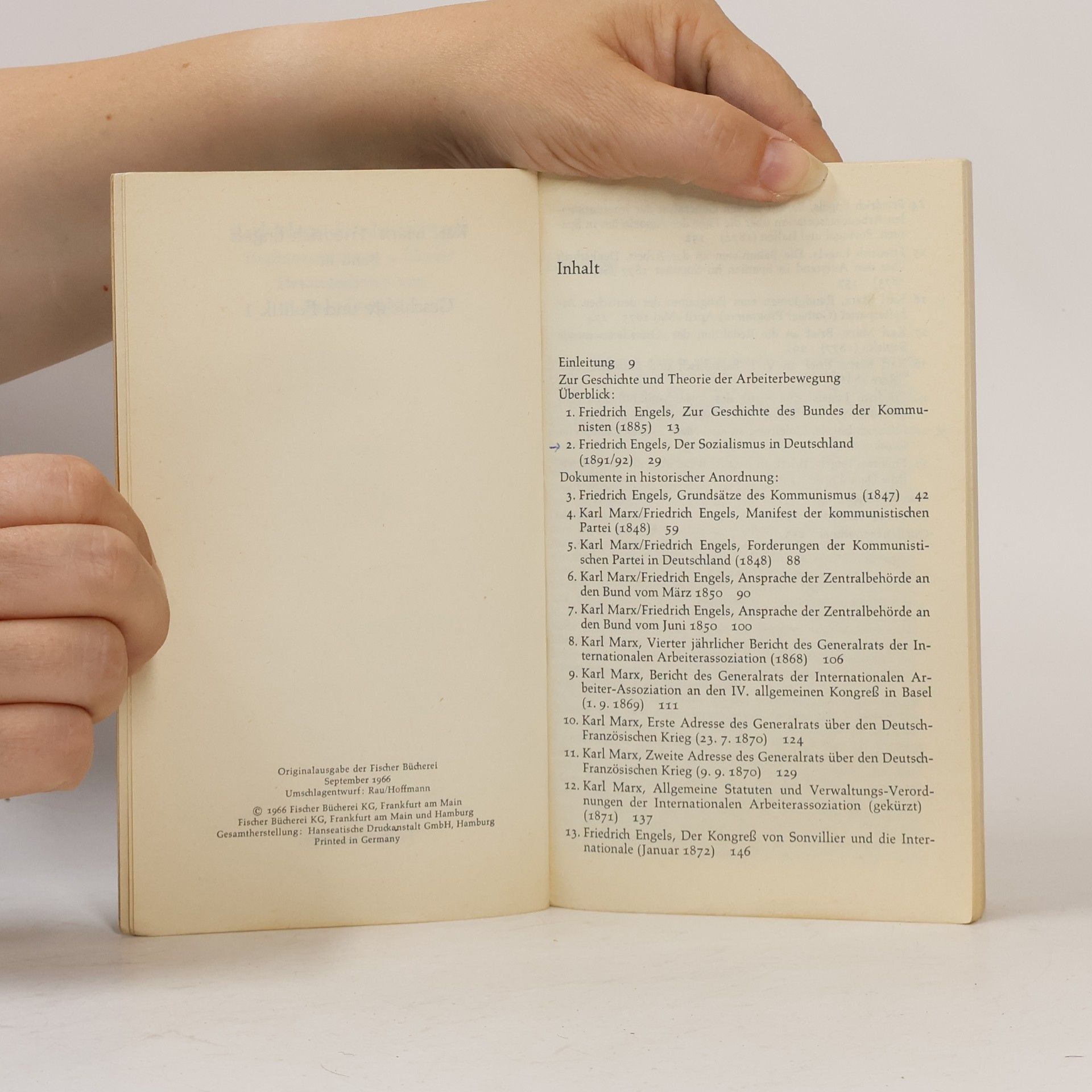 Karl Marx Marx-Engels Studienausgabe III. Geschichte und Politik 1