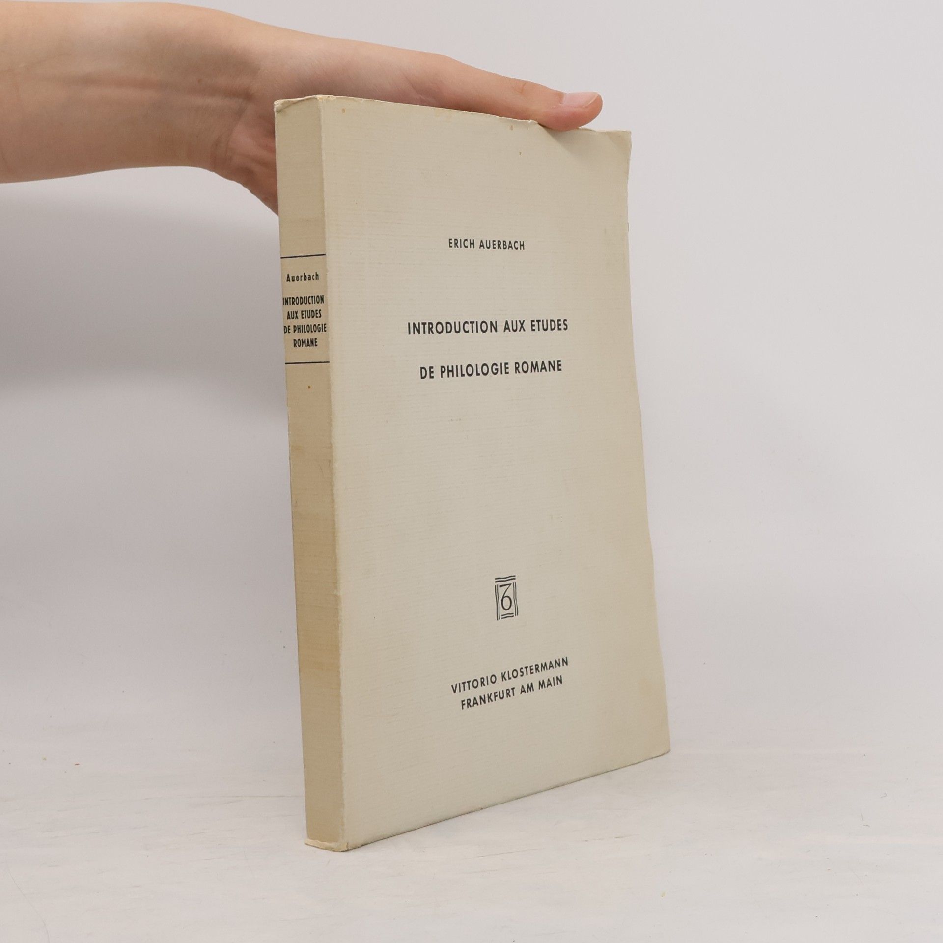 Erich Auerbach Introduction aux études de philologie Romane