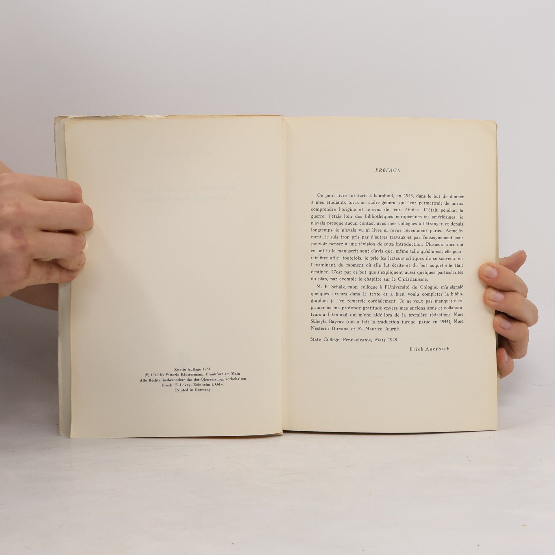 Erich Auerbach Introduction aux études de philologie Romane