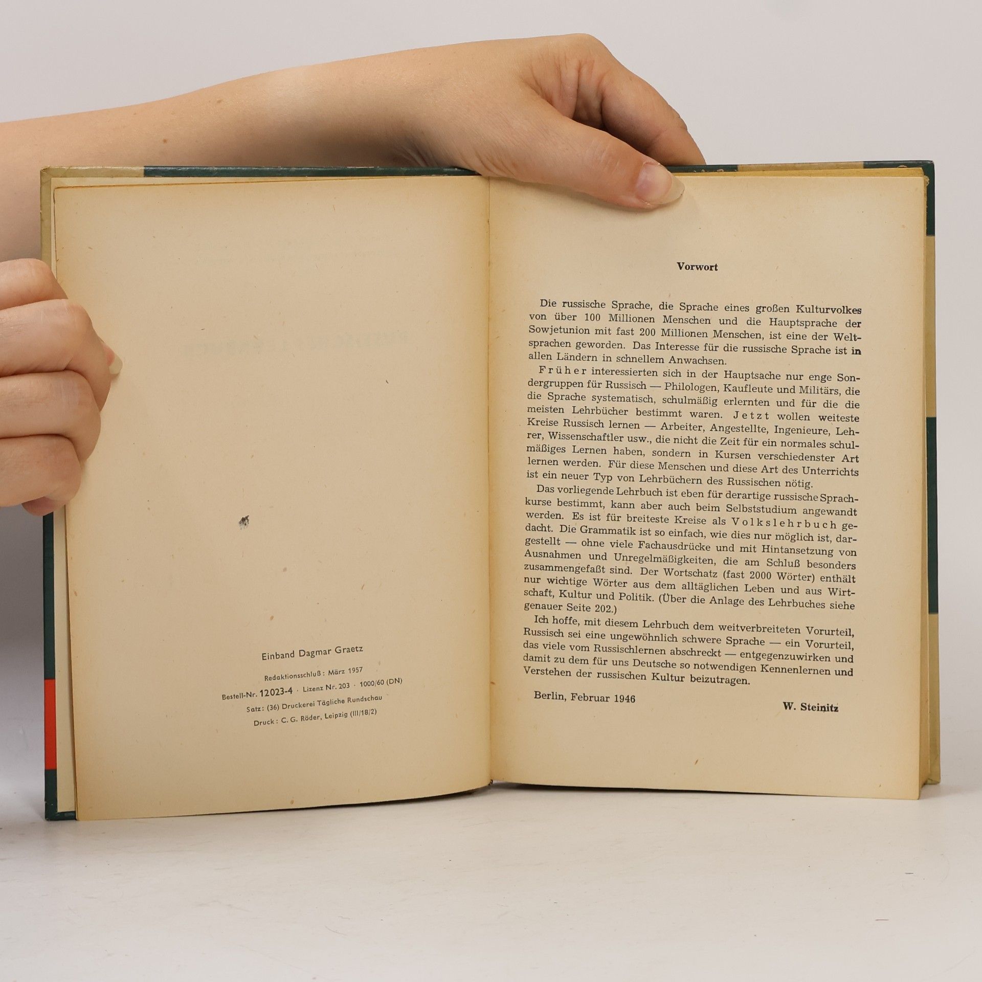 Wolfgang Steinitz Russisches Lehrbuch