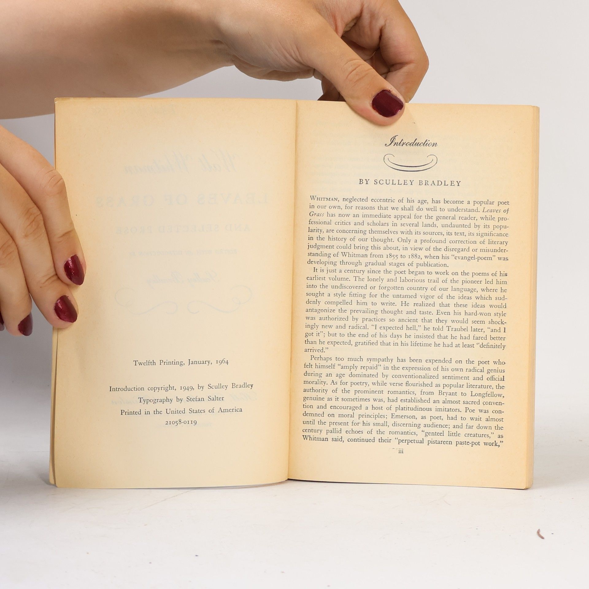 Walt Whitman Leaves of Grass, and Selected Prose