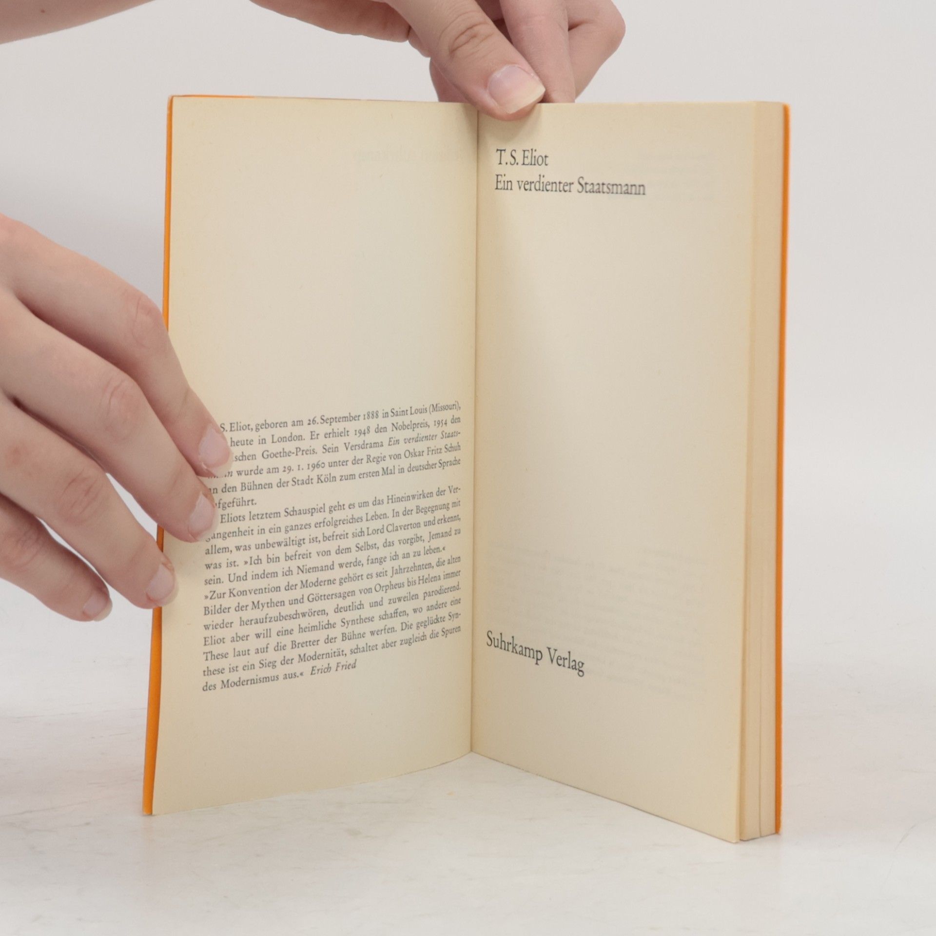 Eliot Thomas Stearns Ein verdienter Staatsmann