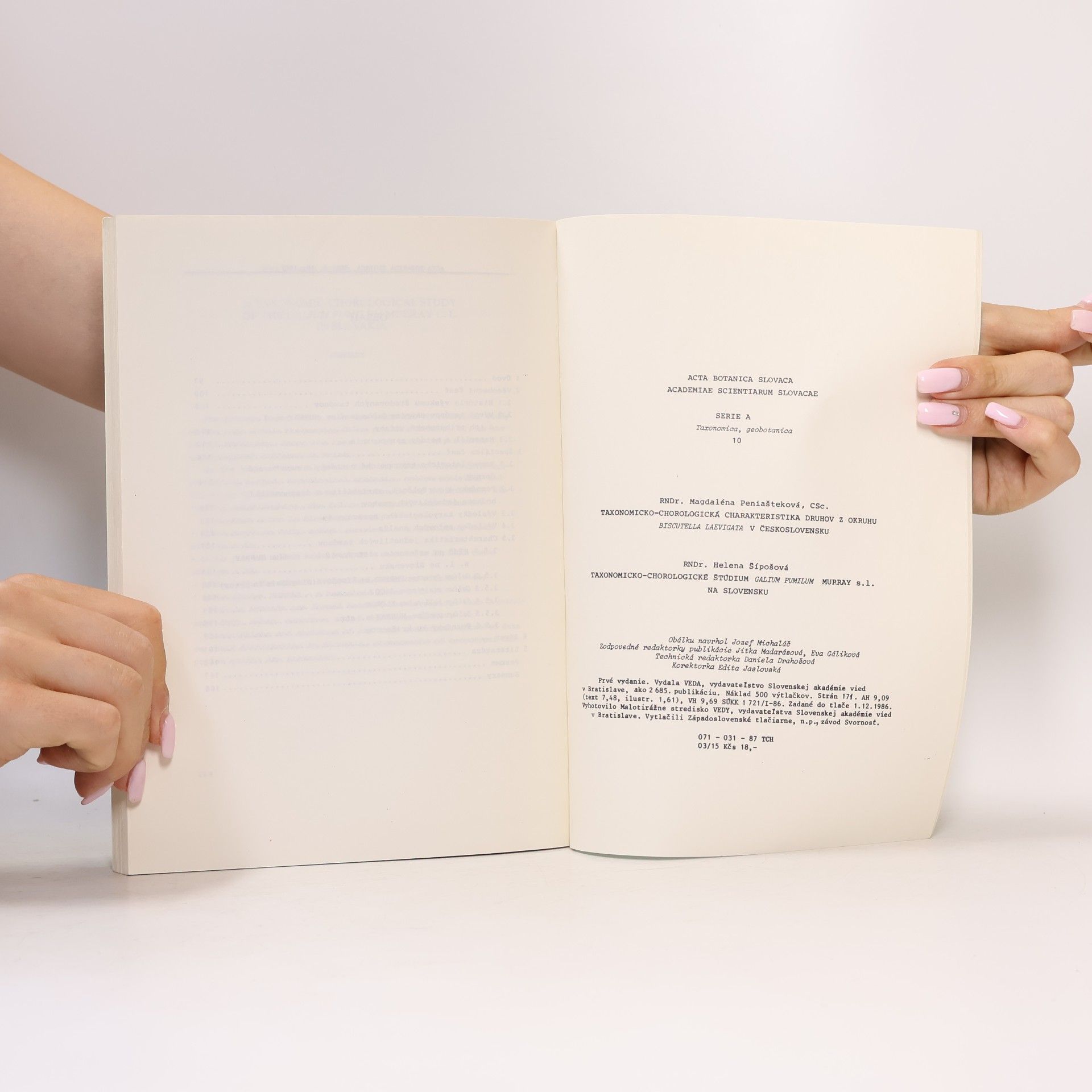 Autorenkollektiv Acta botanica slovaca Academie Scientiarum Slovacae. Series A10, Taxonomica, Geobotanica. Suppl. 1