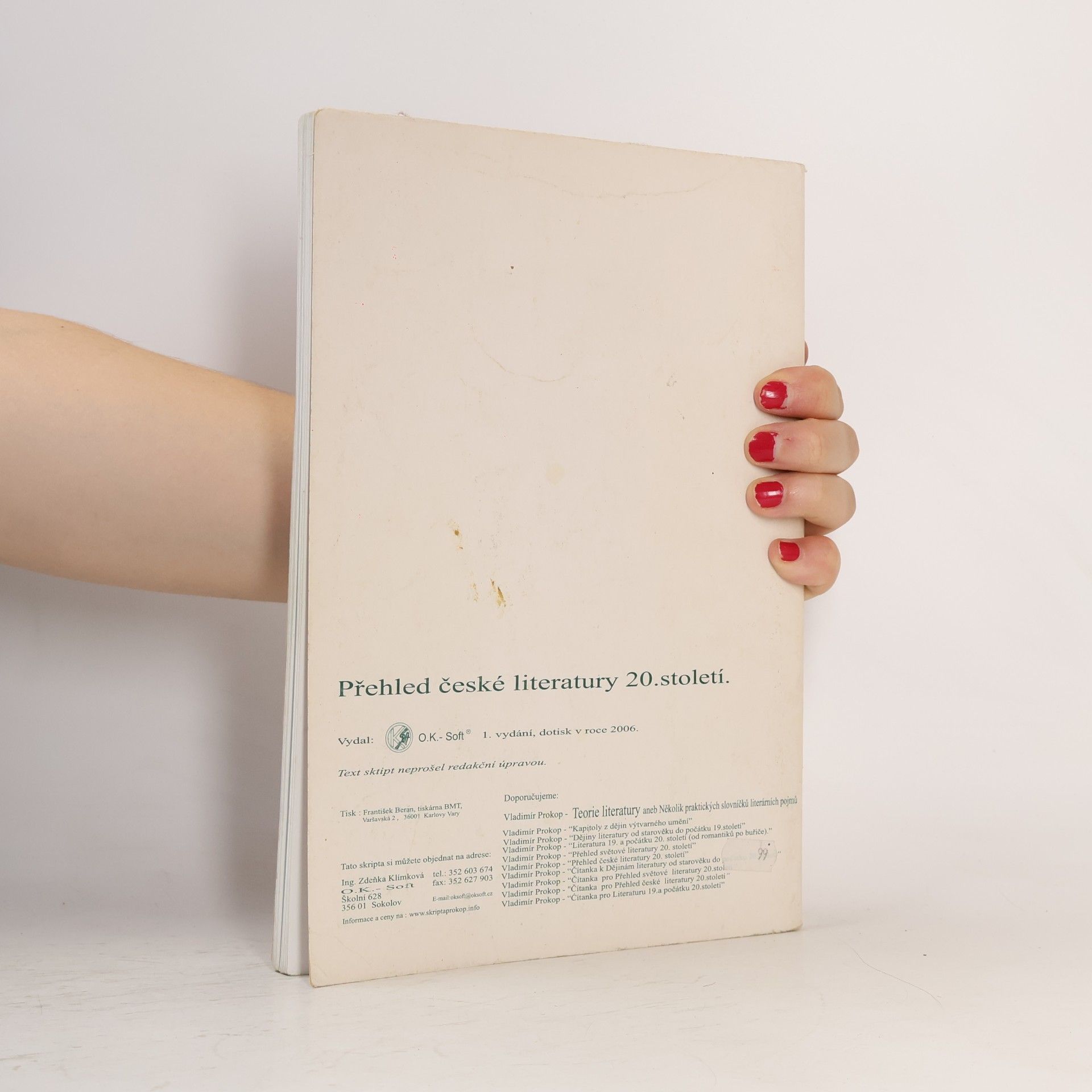 Vladimír Prokop Přehled české literatury 20. století