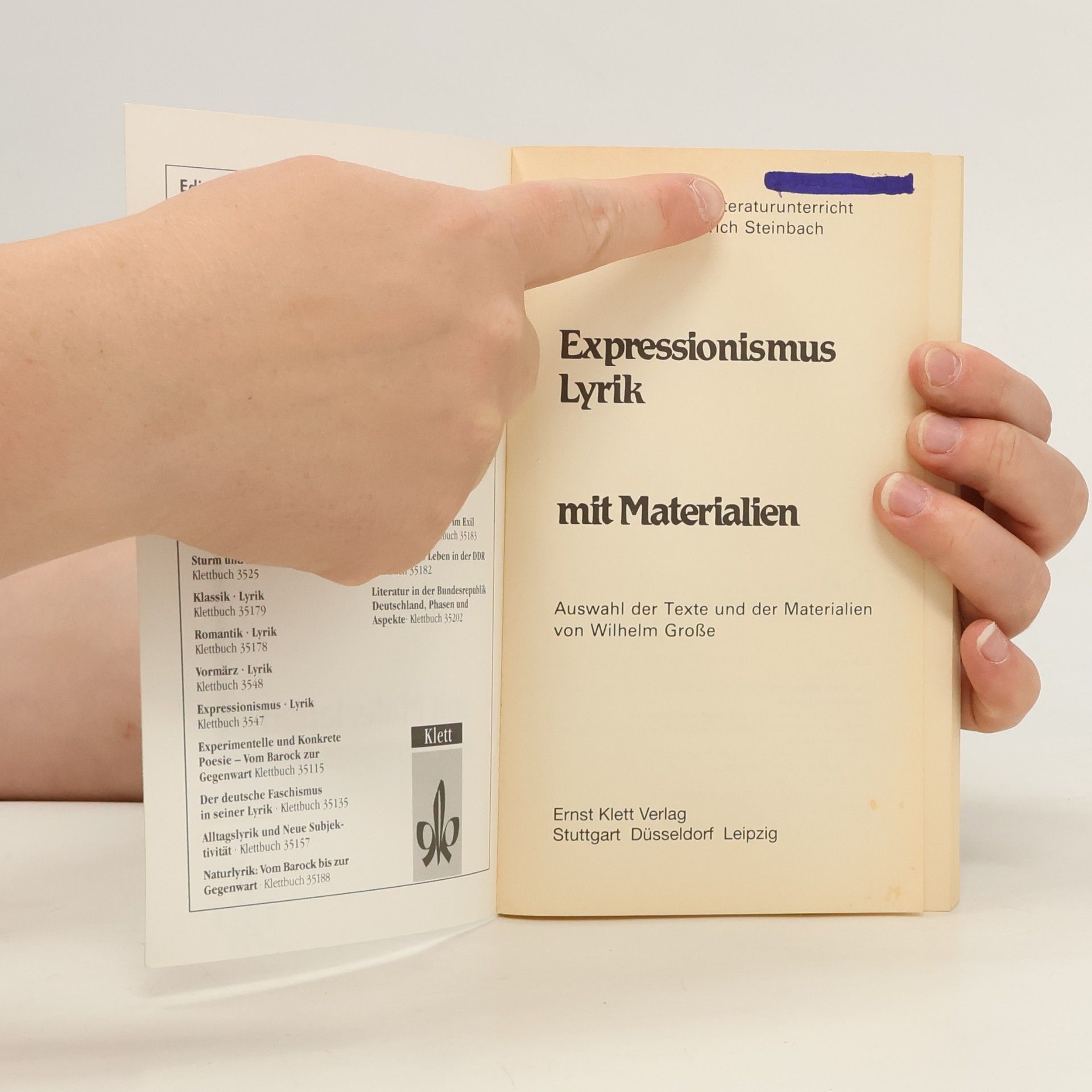 Wilhelm Große Expressionismus Lyrik