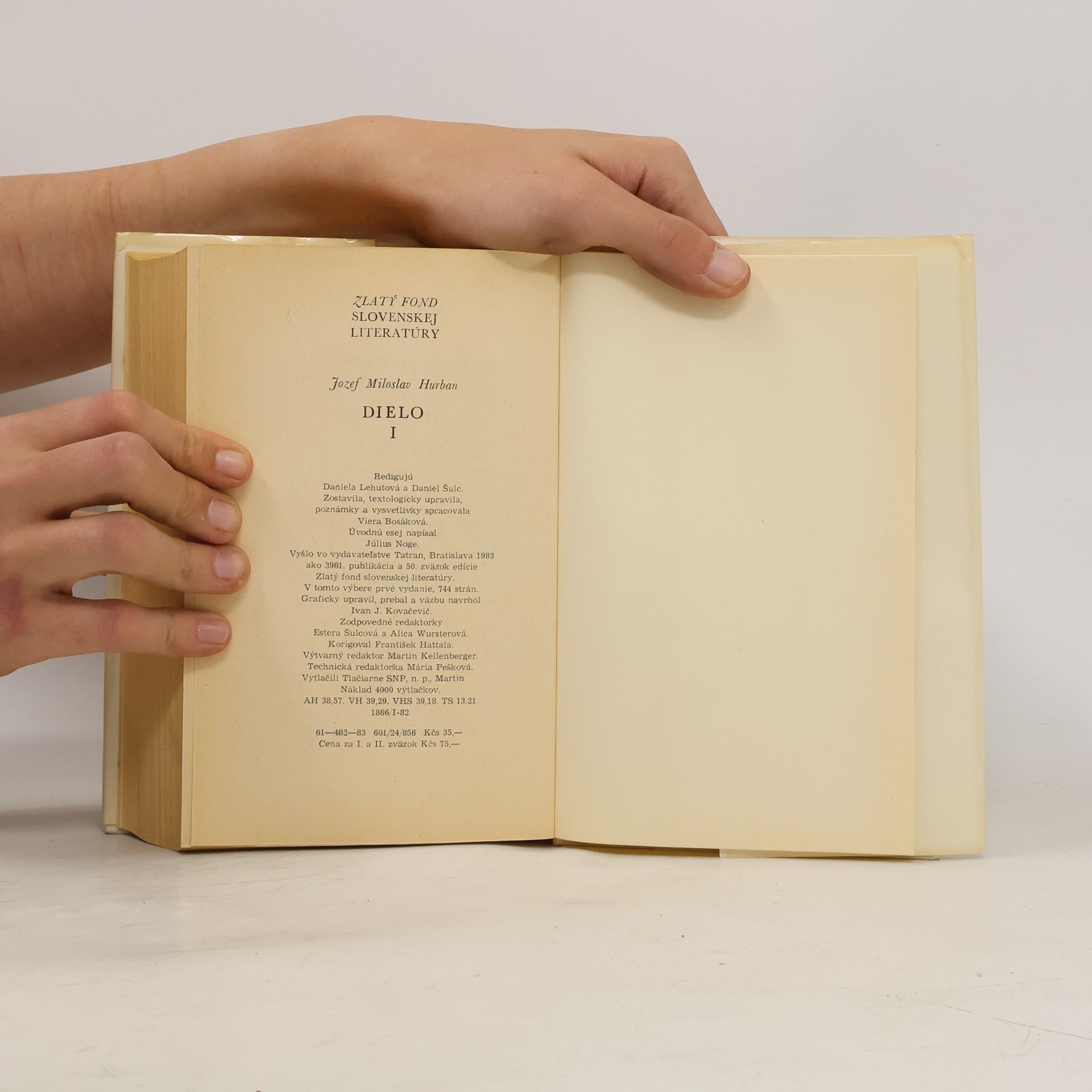 Jozef Miloslav Hurban Zlatý fond slovenskej literatúry. Dielo I.
