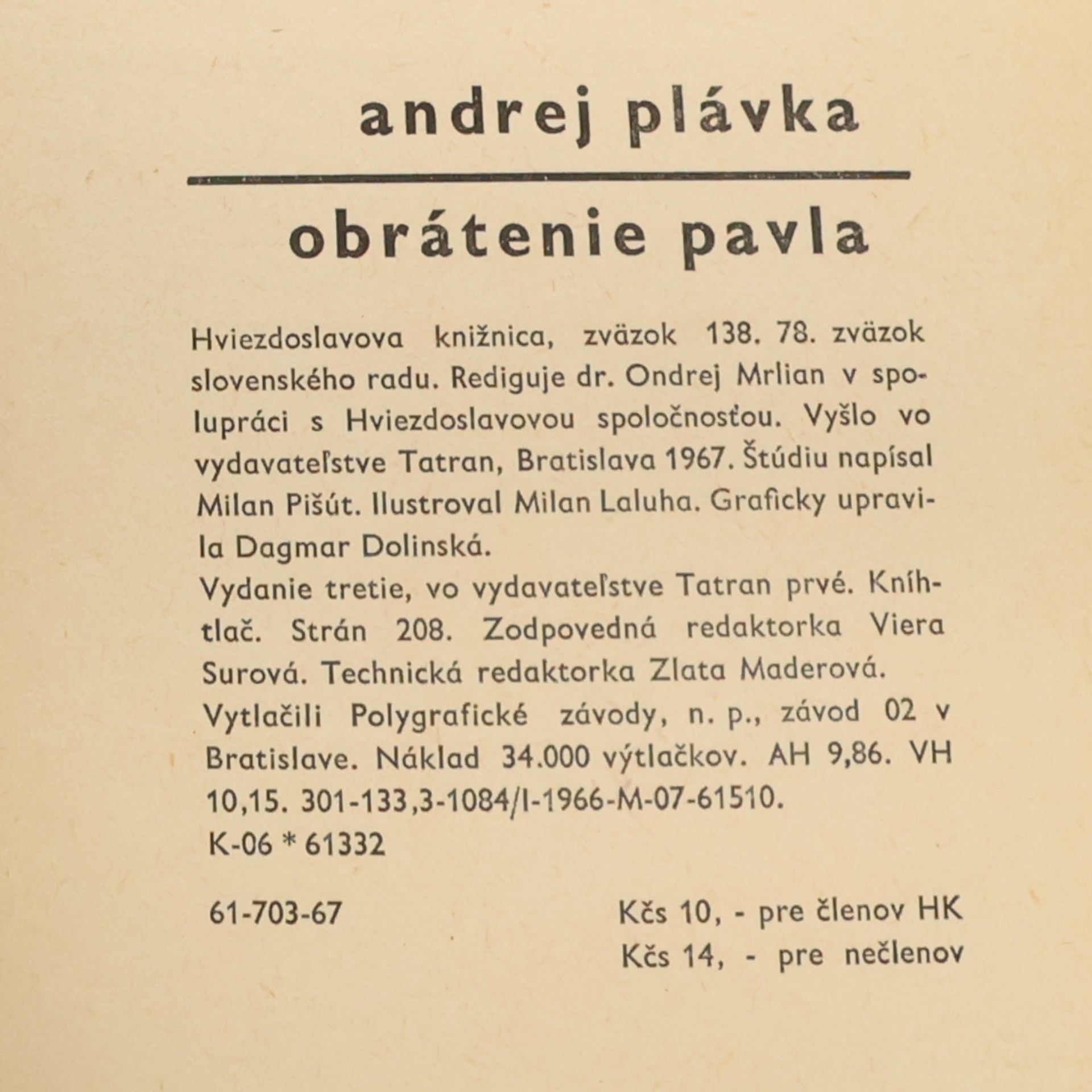 Andrej Plávka Obrátenie Pavla