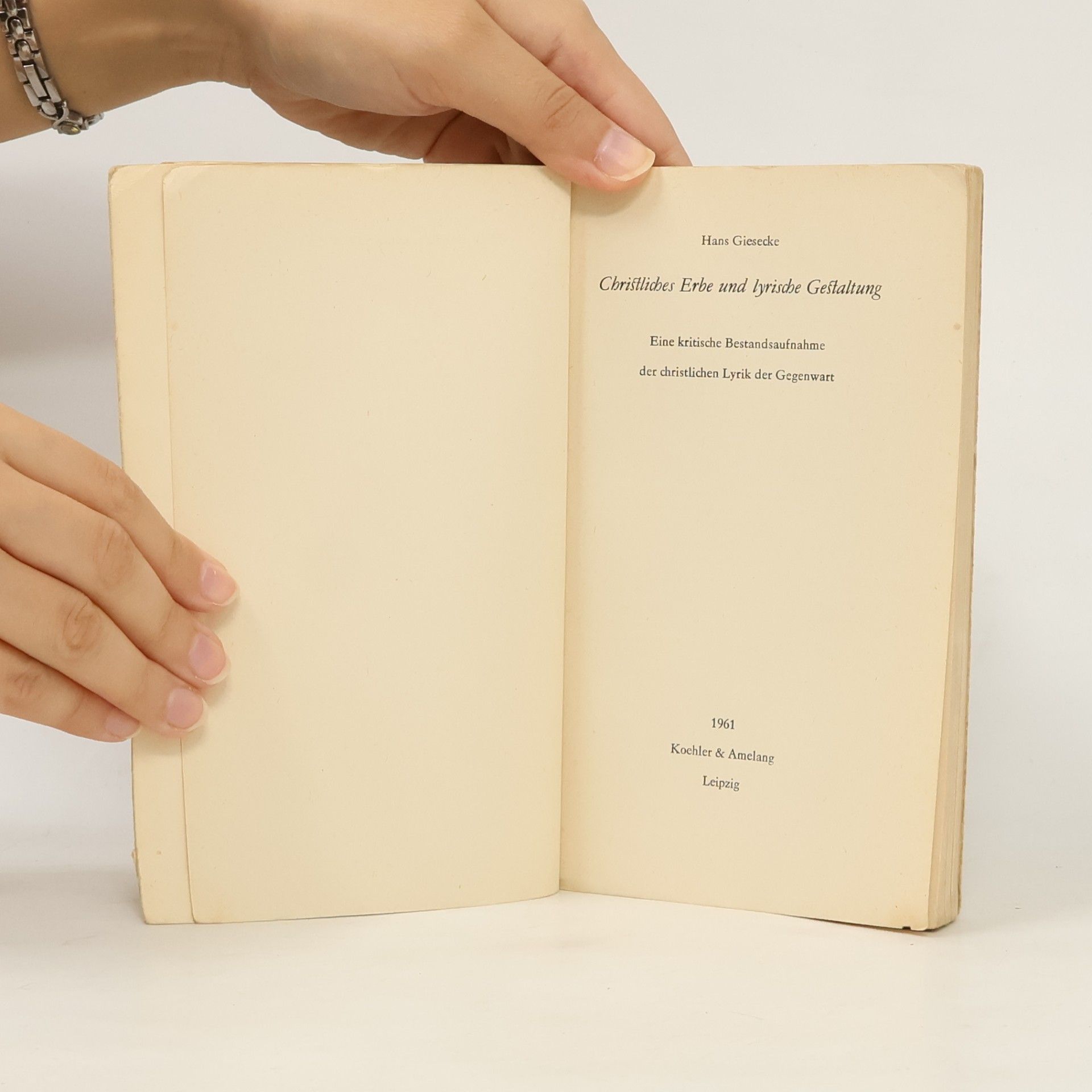 Hans Giesecke Christliches Ebe und Lyrische Gestaltung