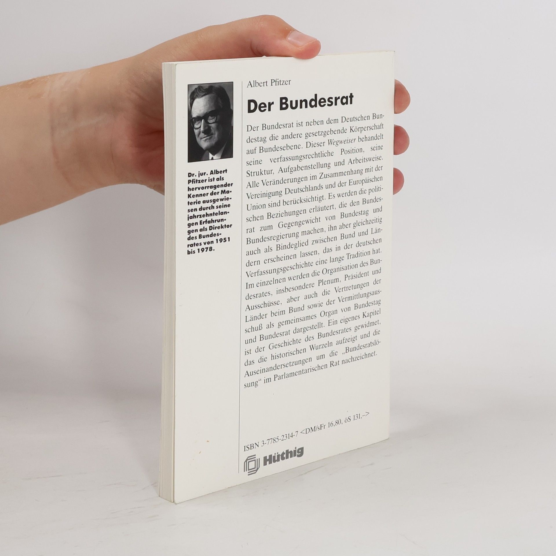 Albert Pfitzer Der Bundesrat