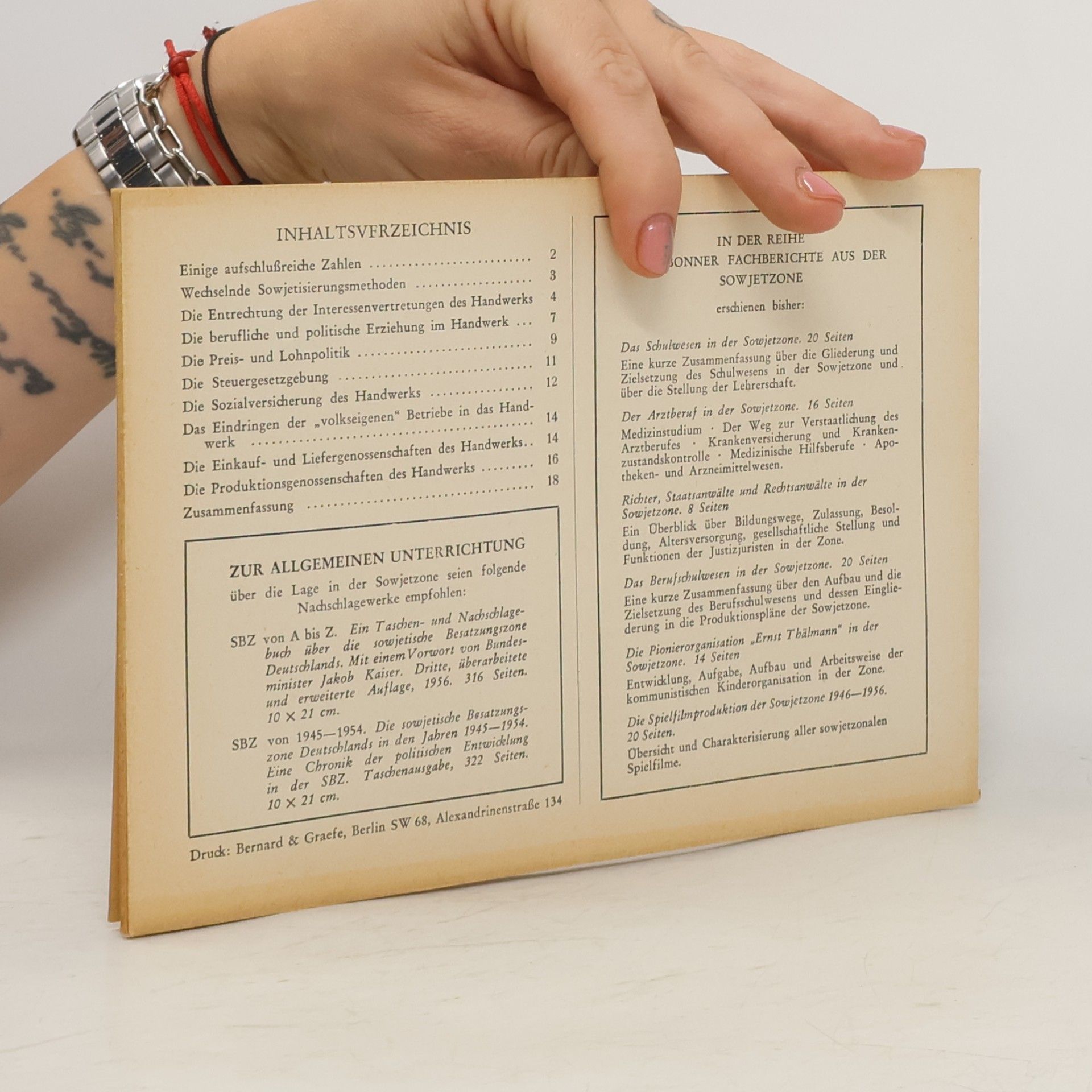 Autorenkollektiv Bonner Fachberichte aus der Sowjetzone