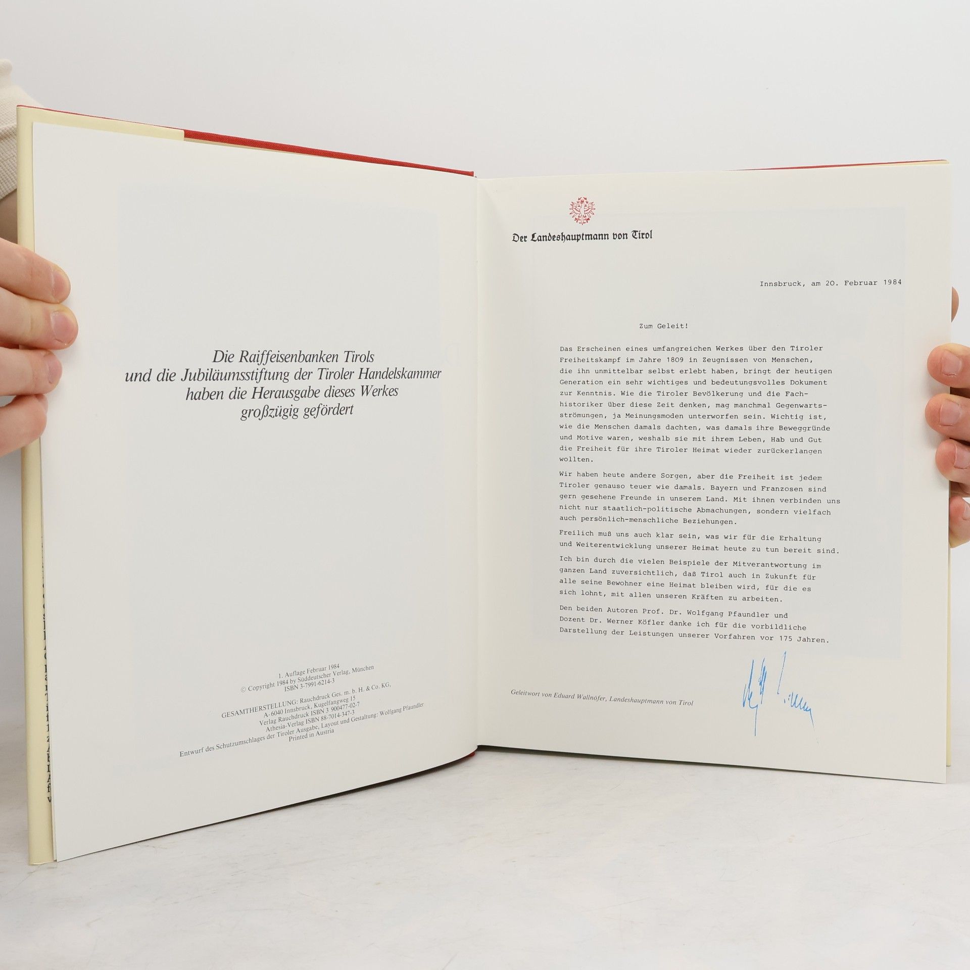 Wolfgang Pfaundler Der Tiroler Freiheitskampf 1809 unter Andreas Hofer
