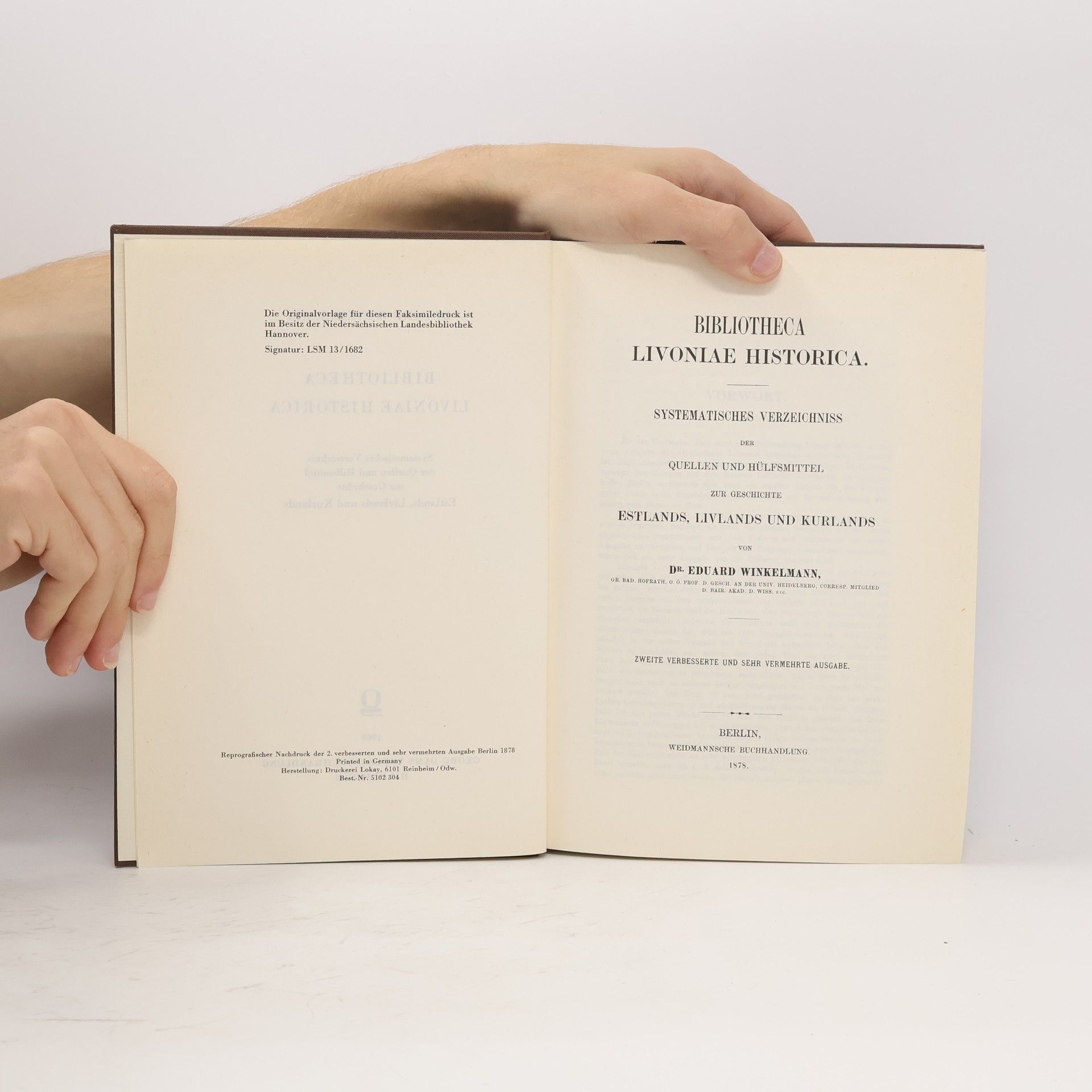 Edward August Winkelmann Bibliotheca Livoniae historica