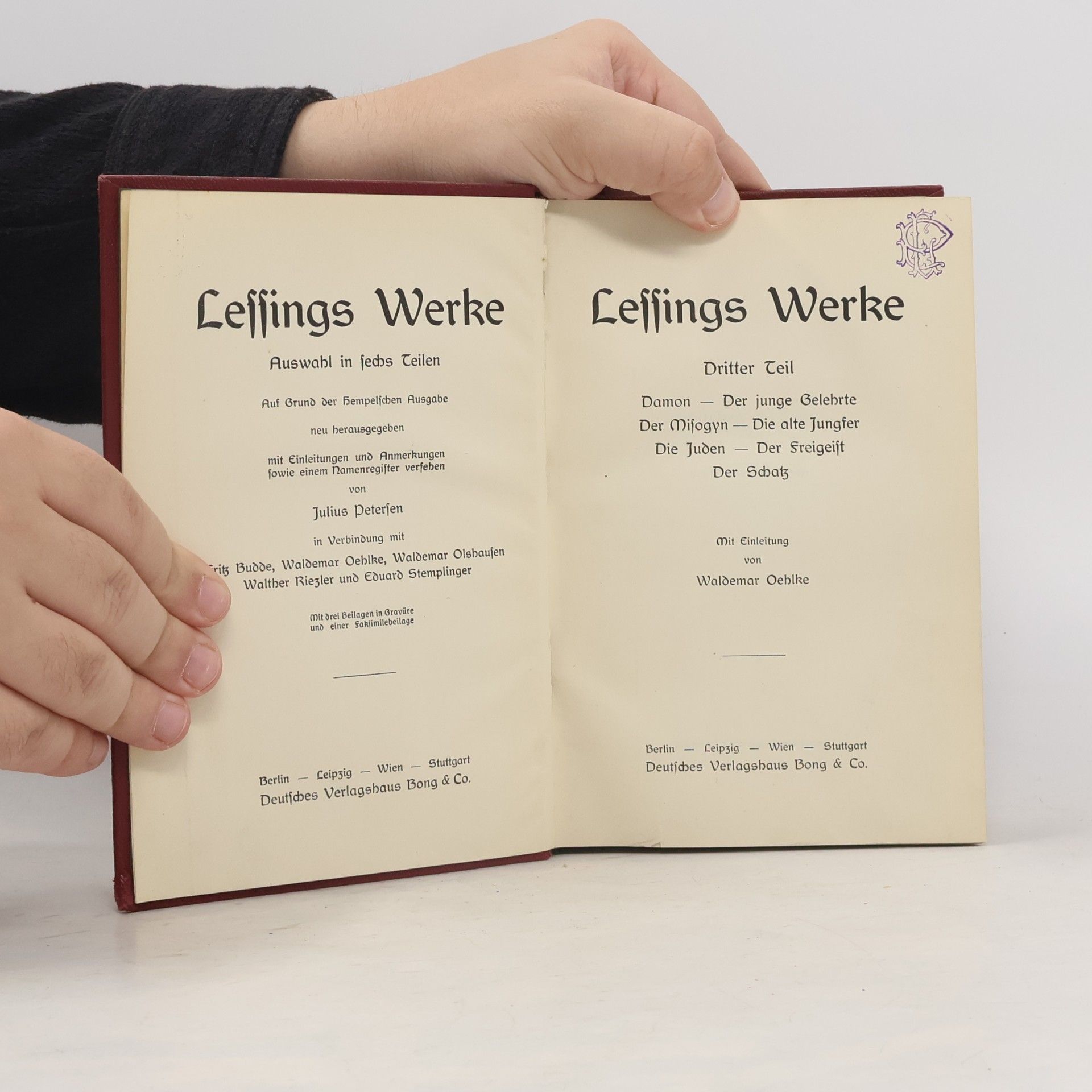 Waldemar Oehlke Lessing Werke 3