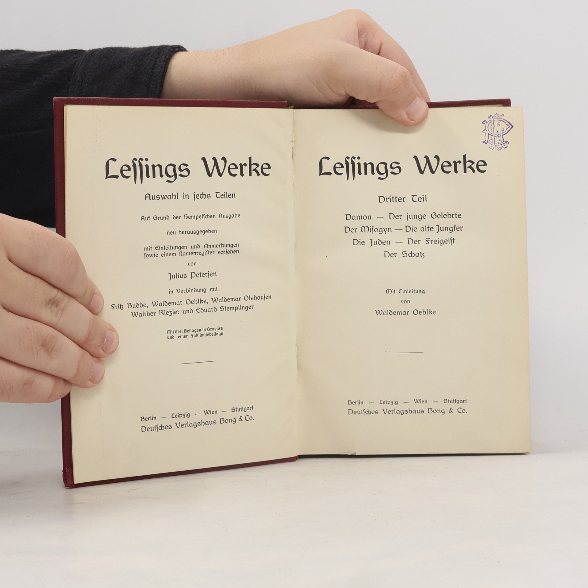 Waldemar Oehlke Lessing Werke 3