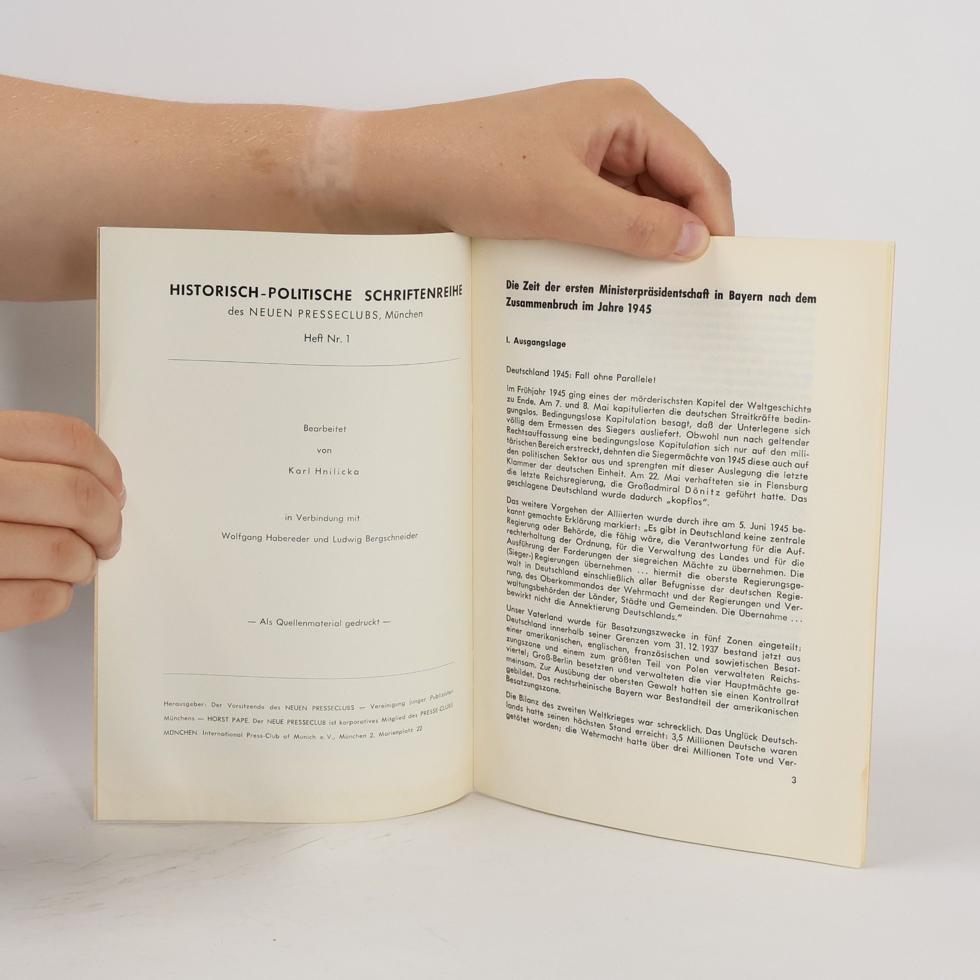 Karl Hnilicka Die bayerischen Ministerpräsidenten der Nachkriegszeit (1945–1963) 1