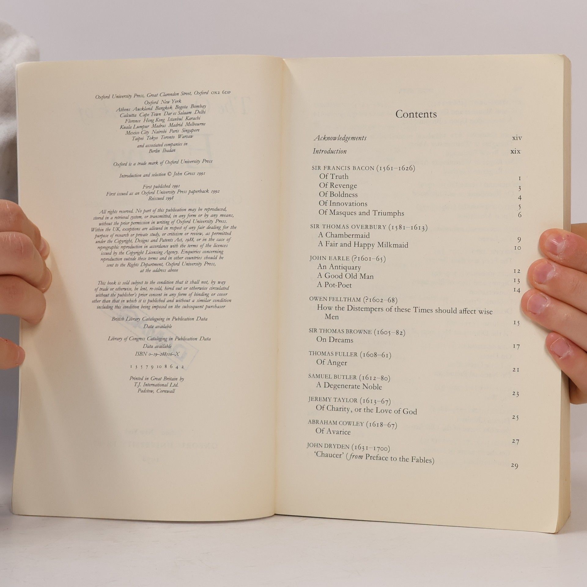 John Gross The Oxford Book of Essays