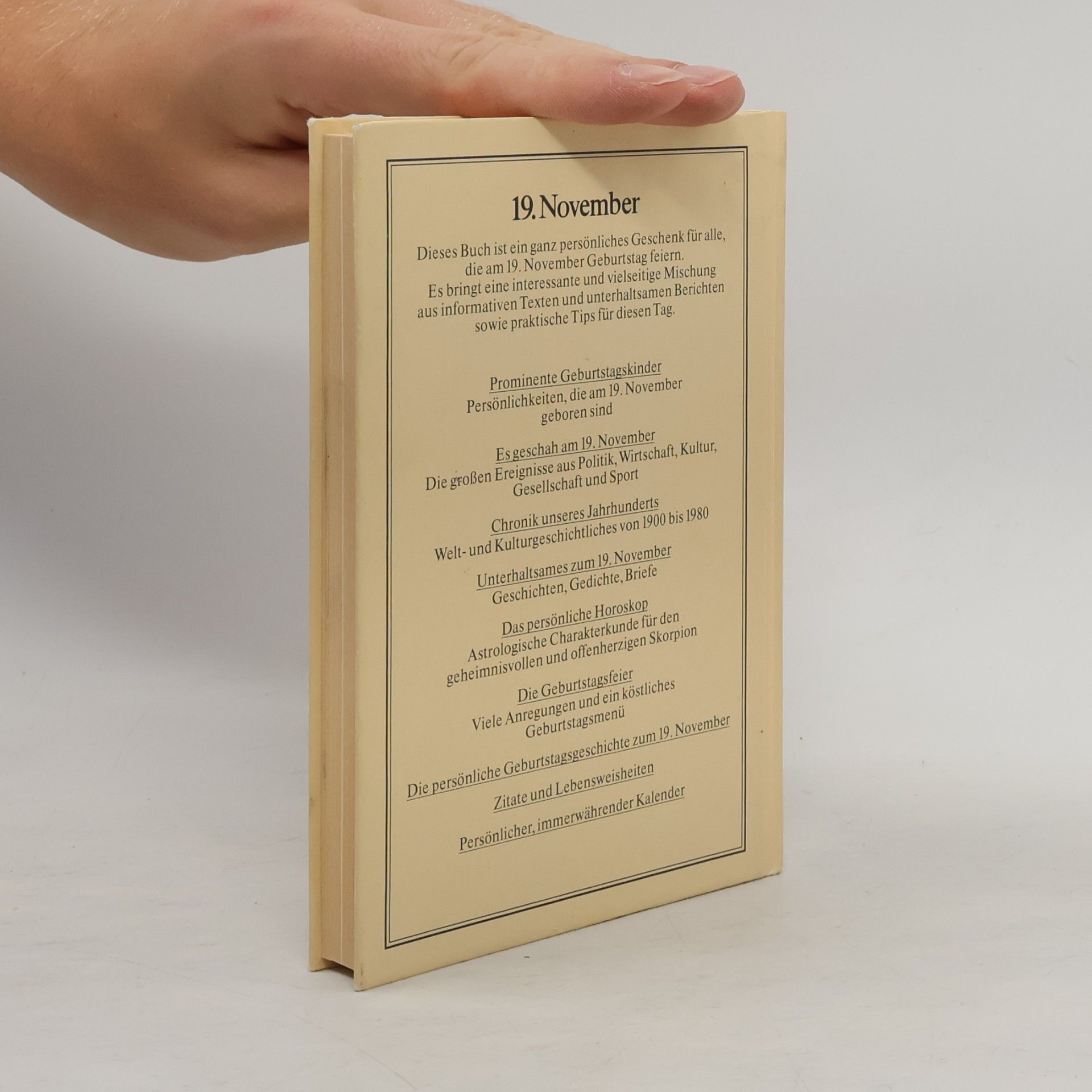 Autorenkollektiv Das persönliche Geburtstagsbuch 19. November