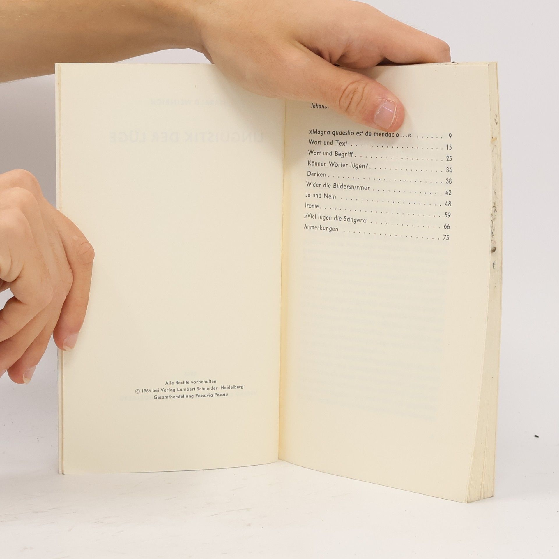 Harald Weinrich Linguistik der Lüge