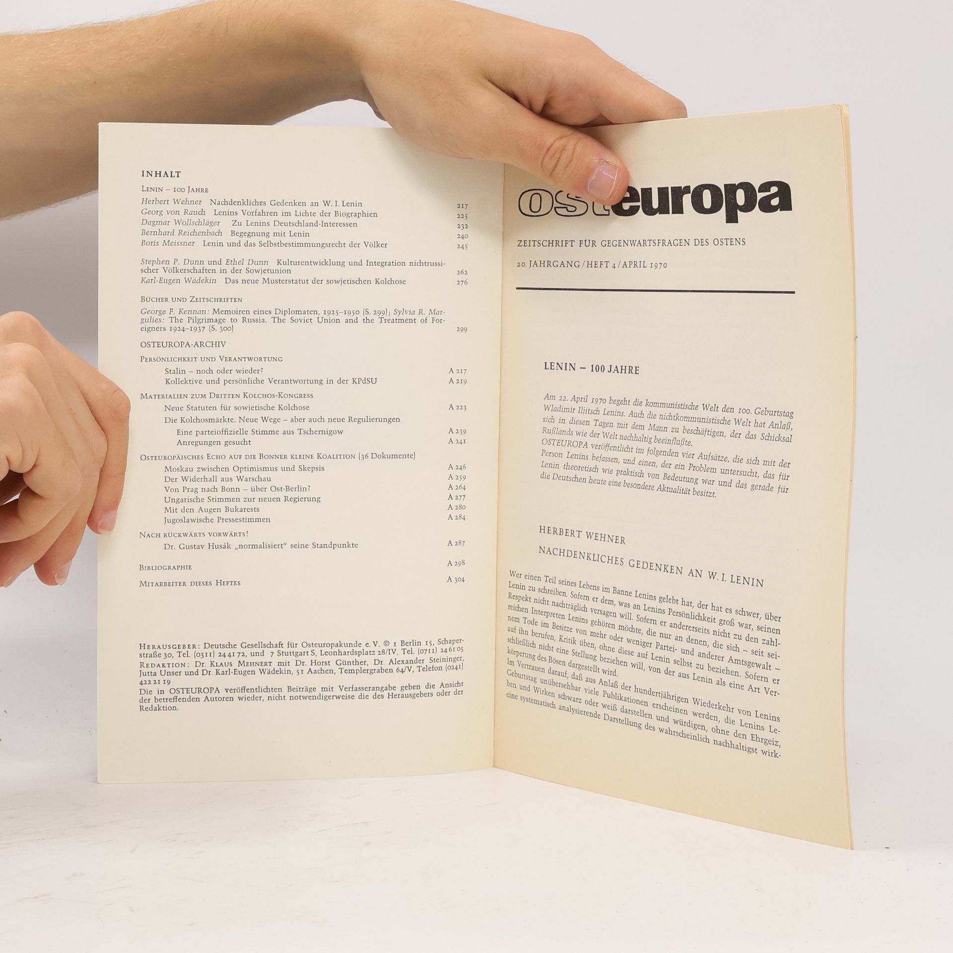 kolektiv Osteuropa. Zeitschrift für Gegenwartsfragen des Ostens 4/70