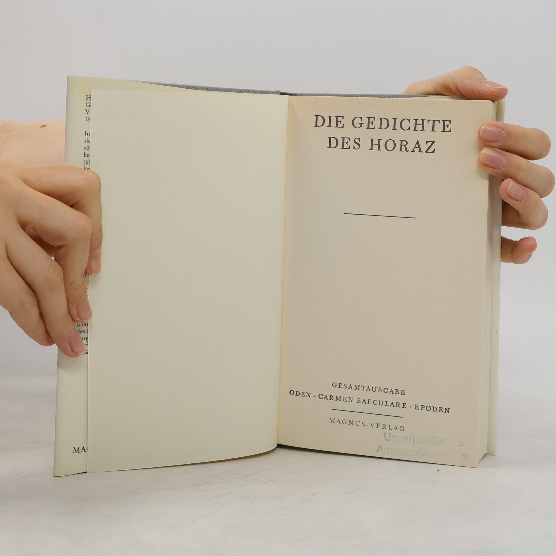 Quintus Flaccus Horatius Die Gedichte des Horaz