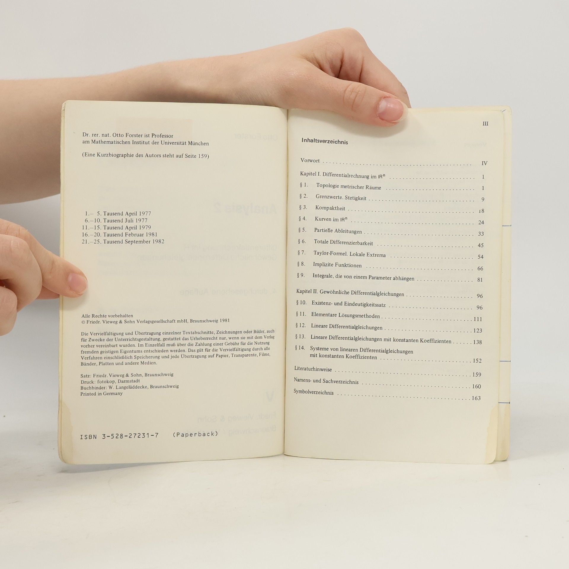 Otto Forster Vieweg Studium: Analysis 2