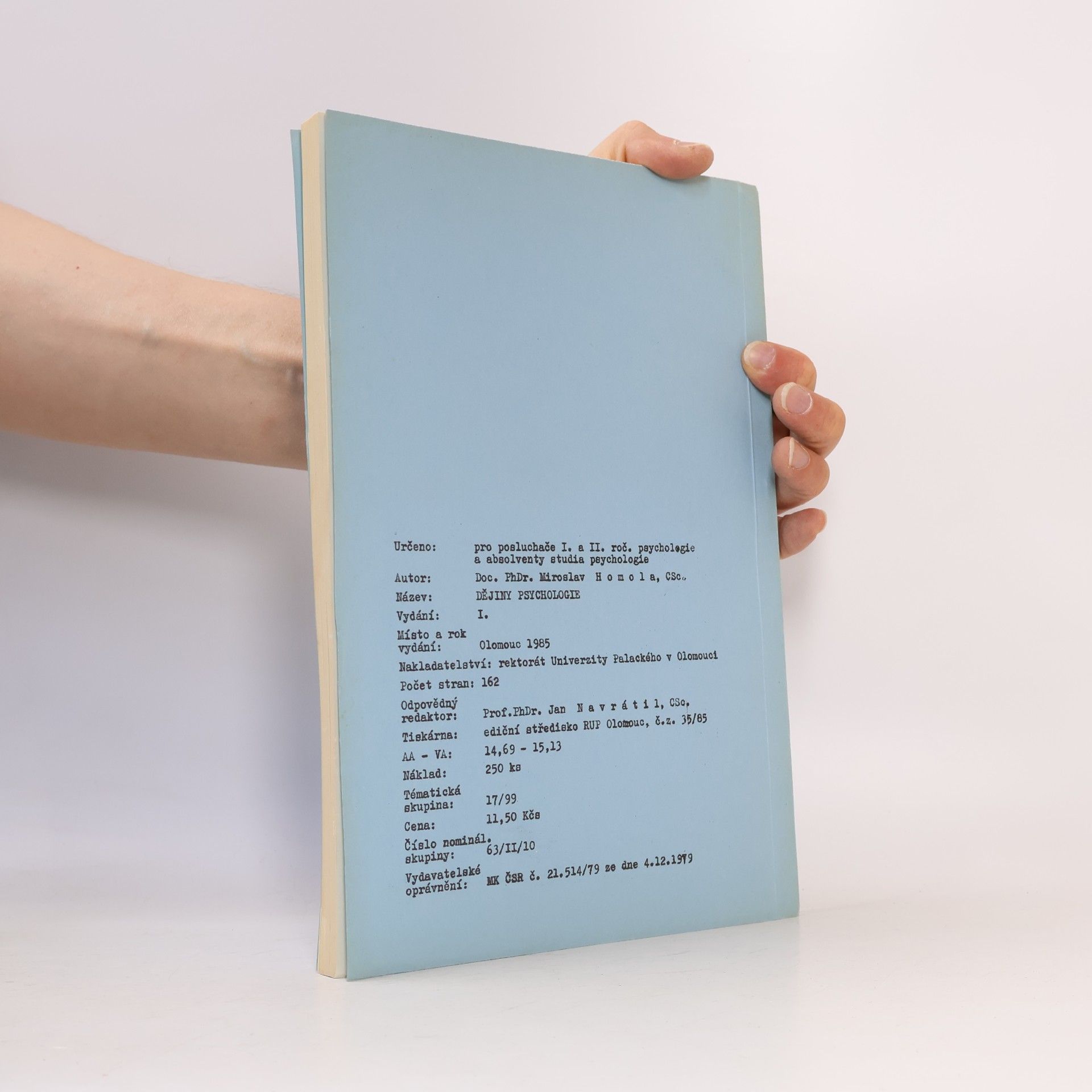 M. Homola Dějiny psychologie
