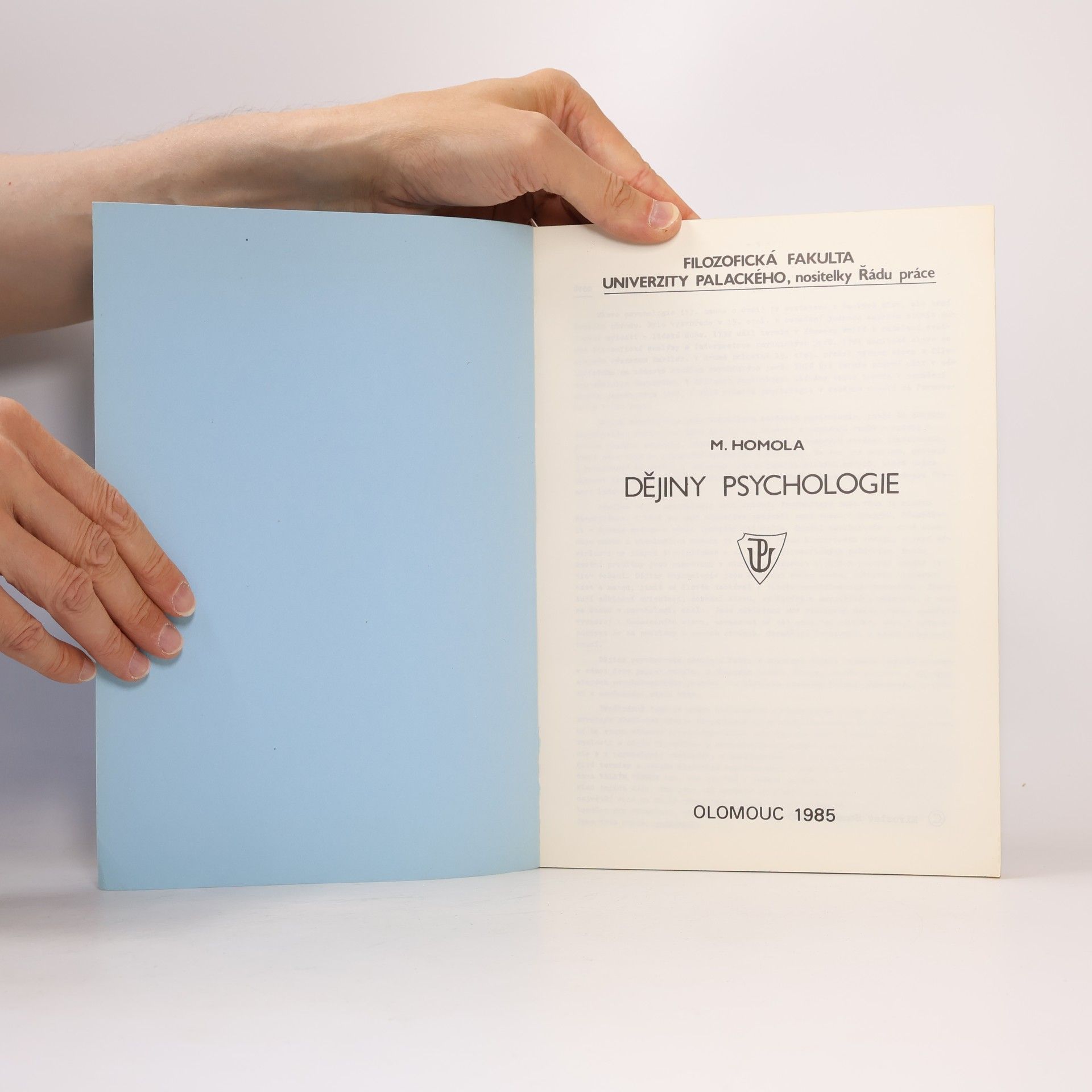 M. Homola Dějiny psychologie