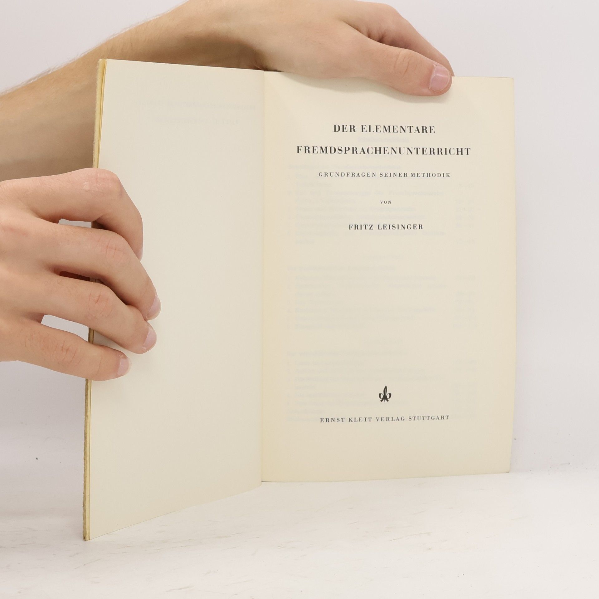Fritz Leisinger Der elementare Fremdsprachenunterricht