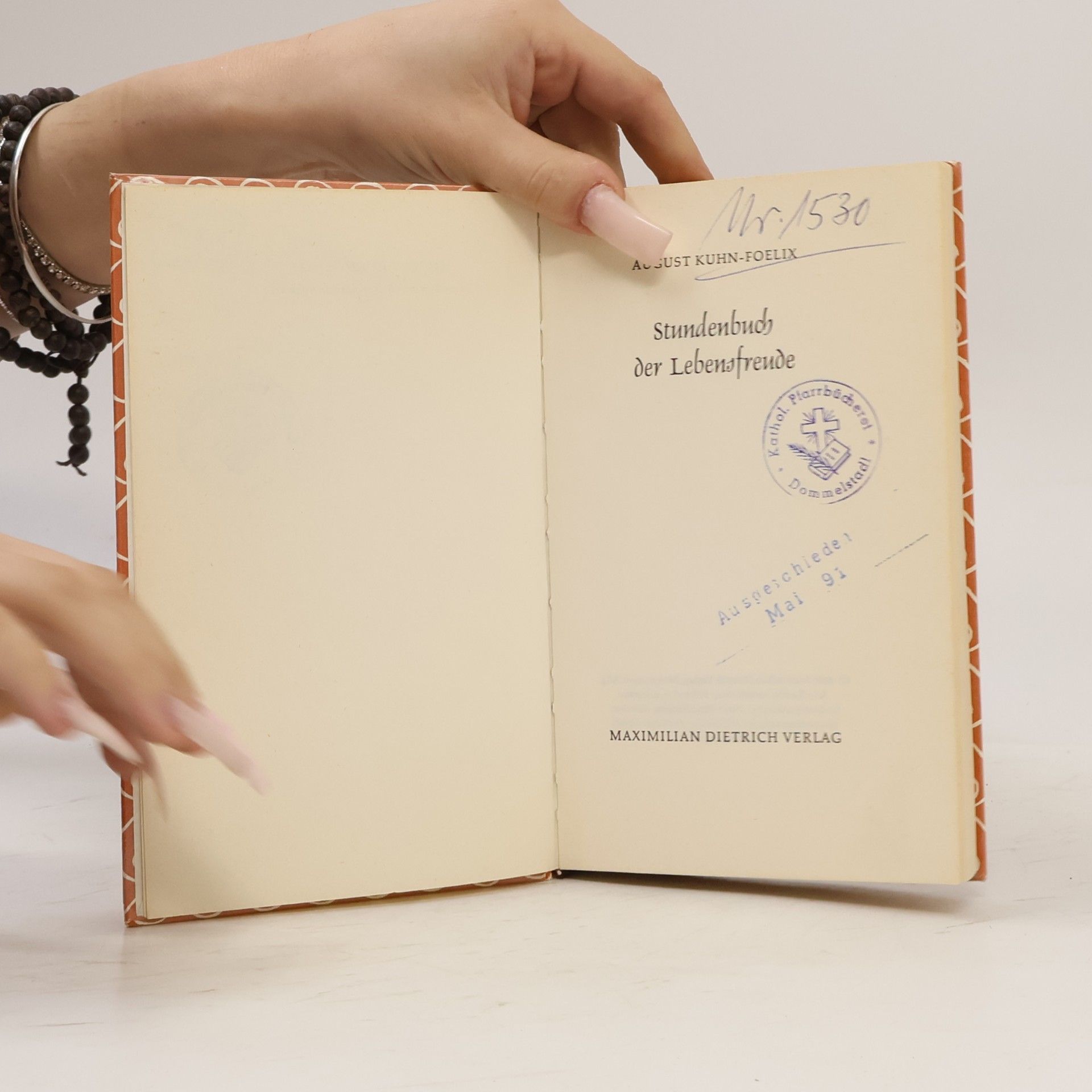 August Kuhn-Foelix Stundenbuch der Lebensfreude