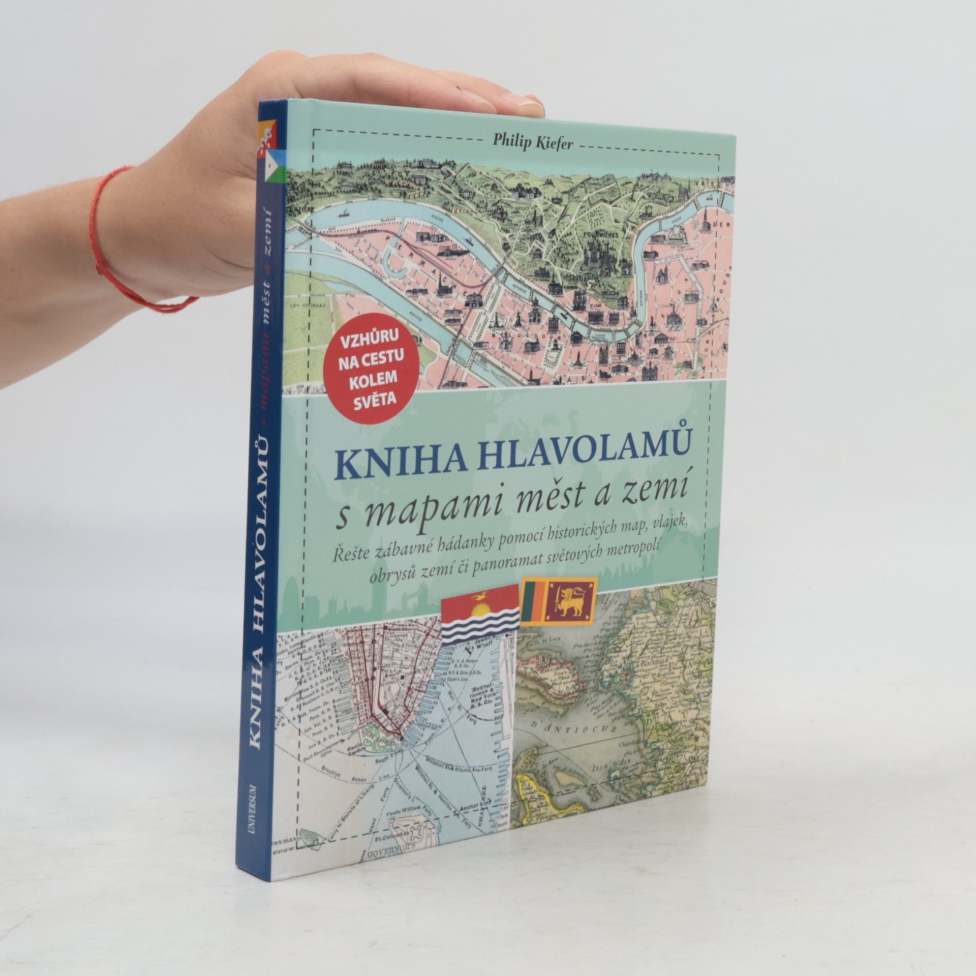Kniha hlavolamů s mapami měst a zemí