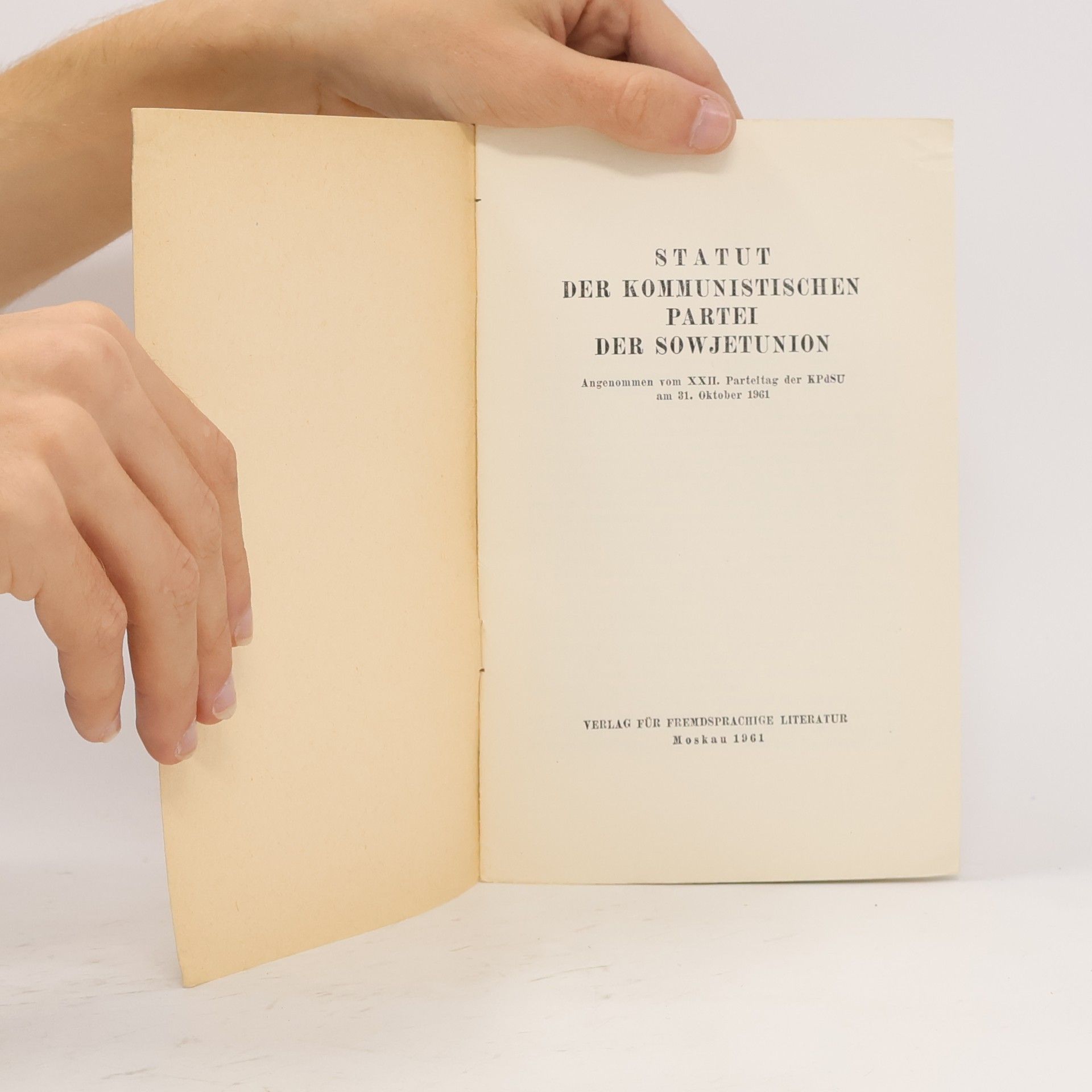 Various authors Statut der Kommunistischen Partei der Sowjetunion