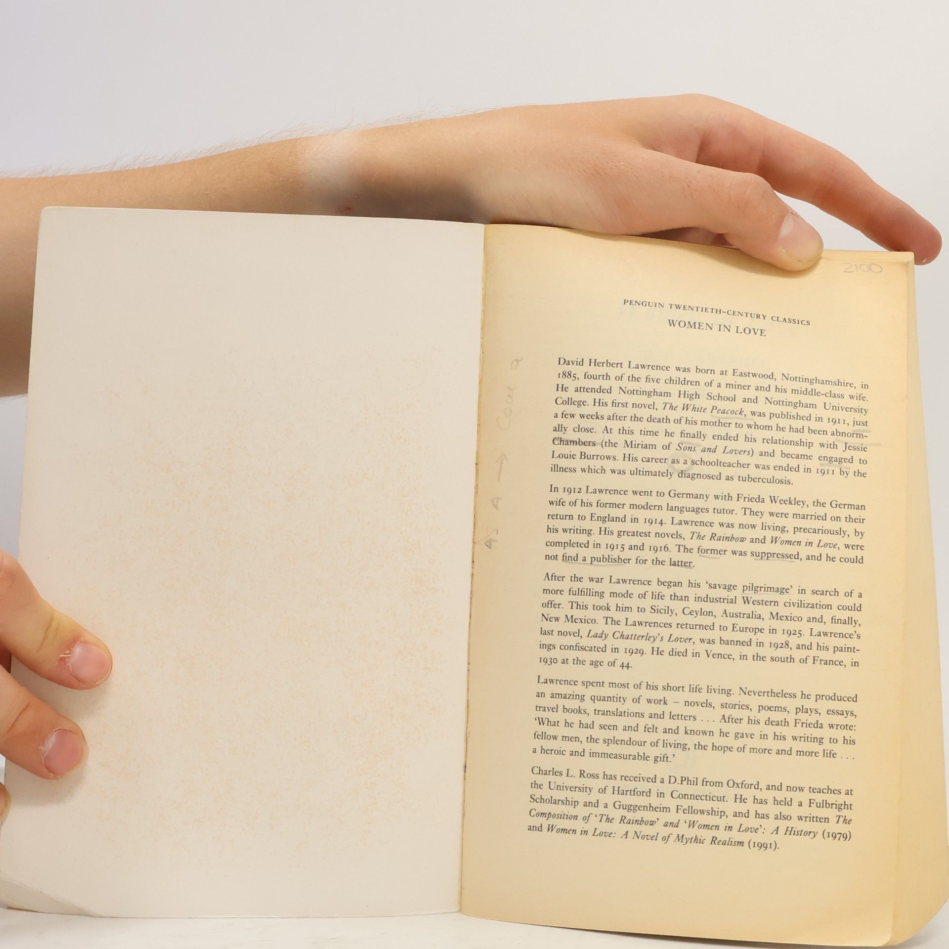D. H. Lawrence Twentieth Century Classics: Women in Love