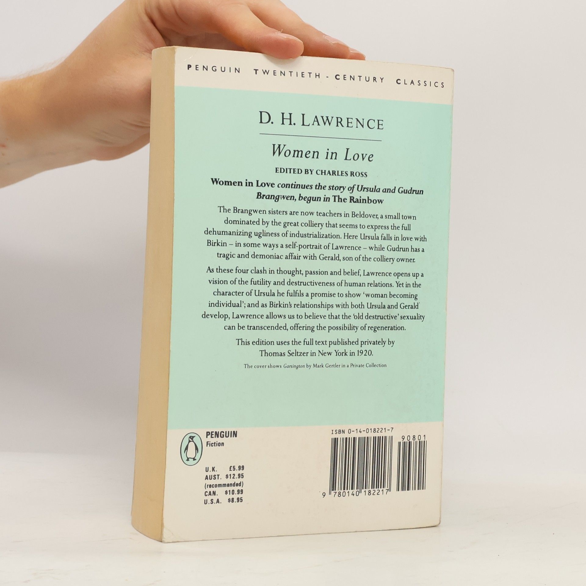 D. H. Lawrence Twentieth Century Classics: Women in Love