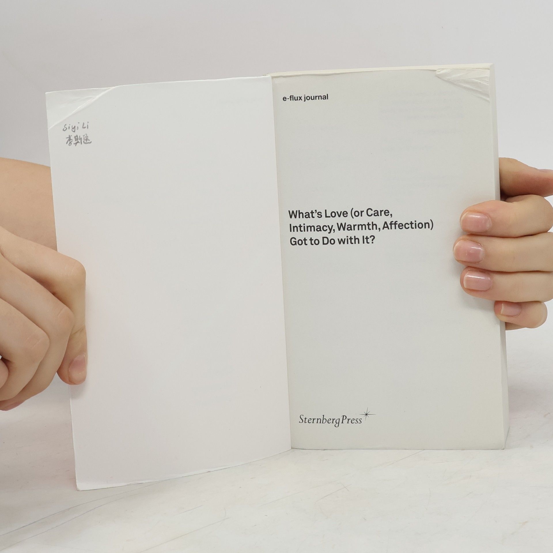 e-flux journal e-flux Journal: What's Love (or Care, Intimacy, Warmth, Affection) Got to Do With It?