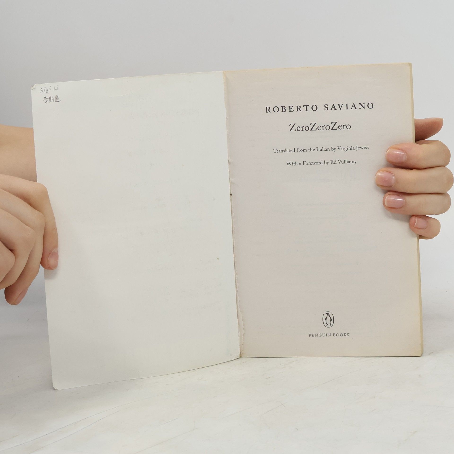 Roberto Saviano Zero Zero Zero, English Edition