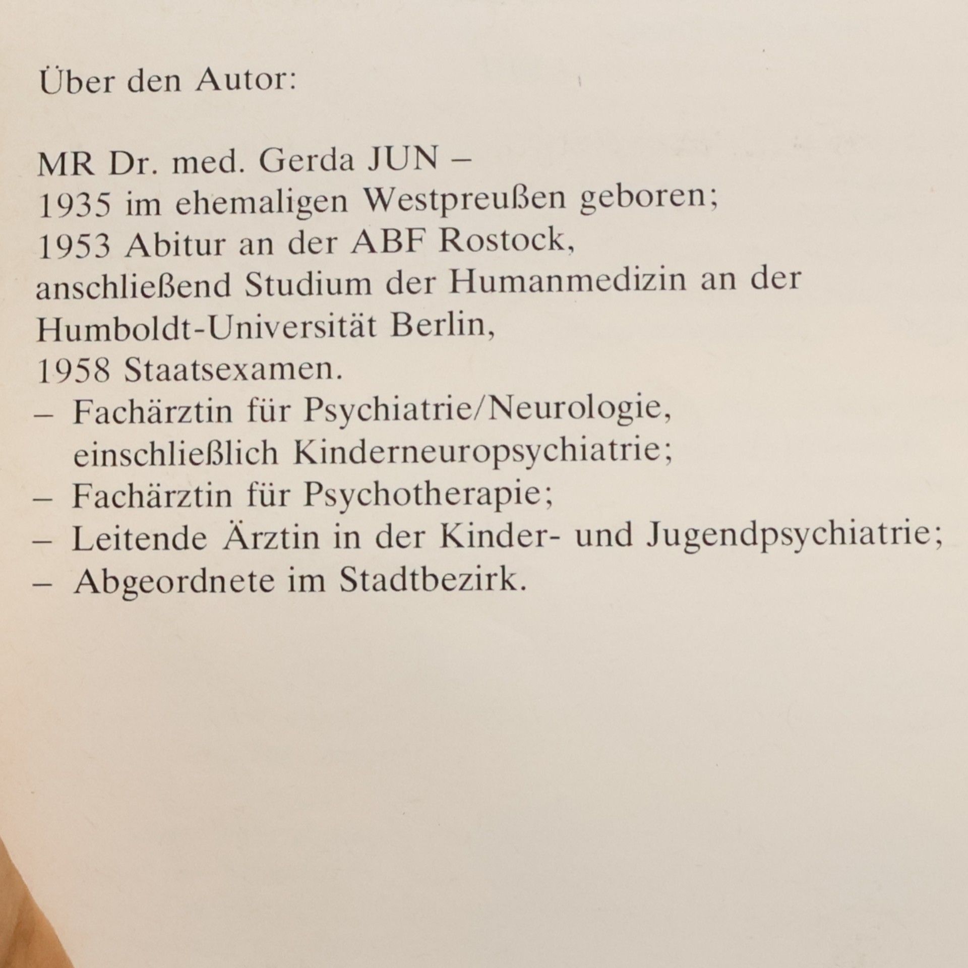 Gerda Jun Kinder, die anders sind