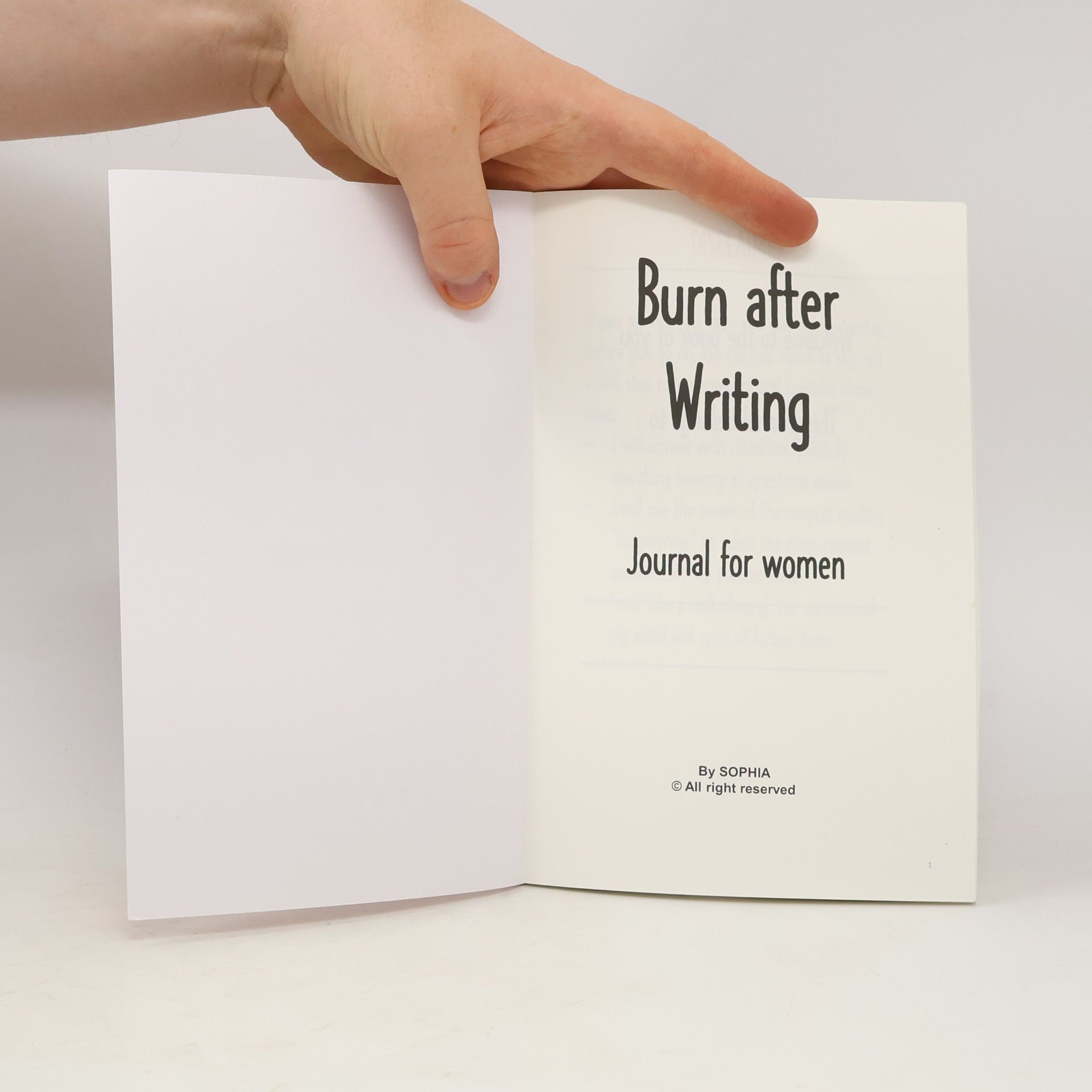Sophia Burn After Writing Journal For Women