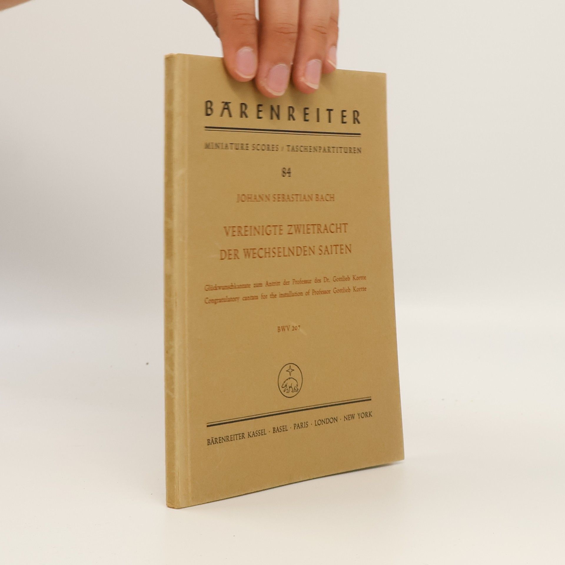 Johann Sebastian Bach Vereinigte Zwietracht der wechselnden Saiten
