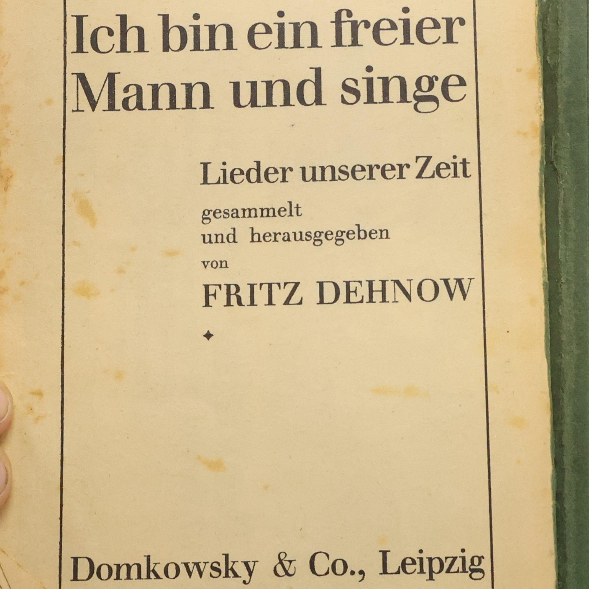 Fritz Dehnow Lieder zur Gitarre oder Laute. Wandervogel Album