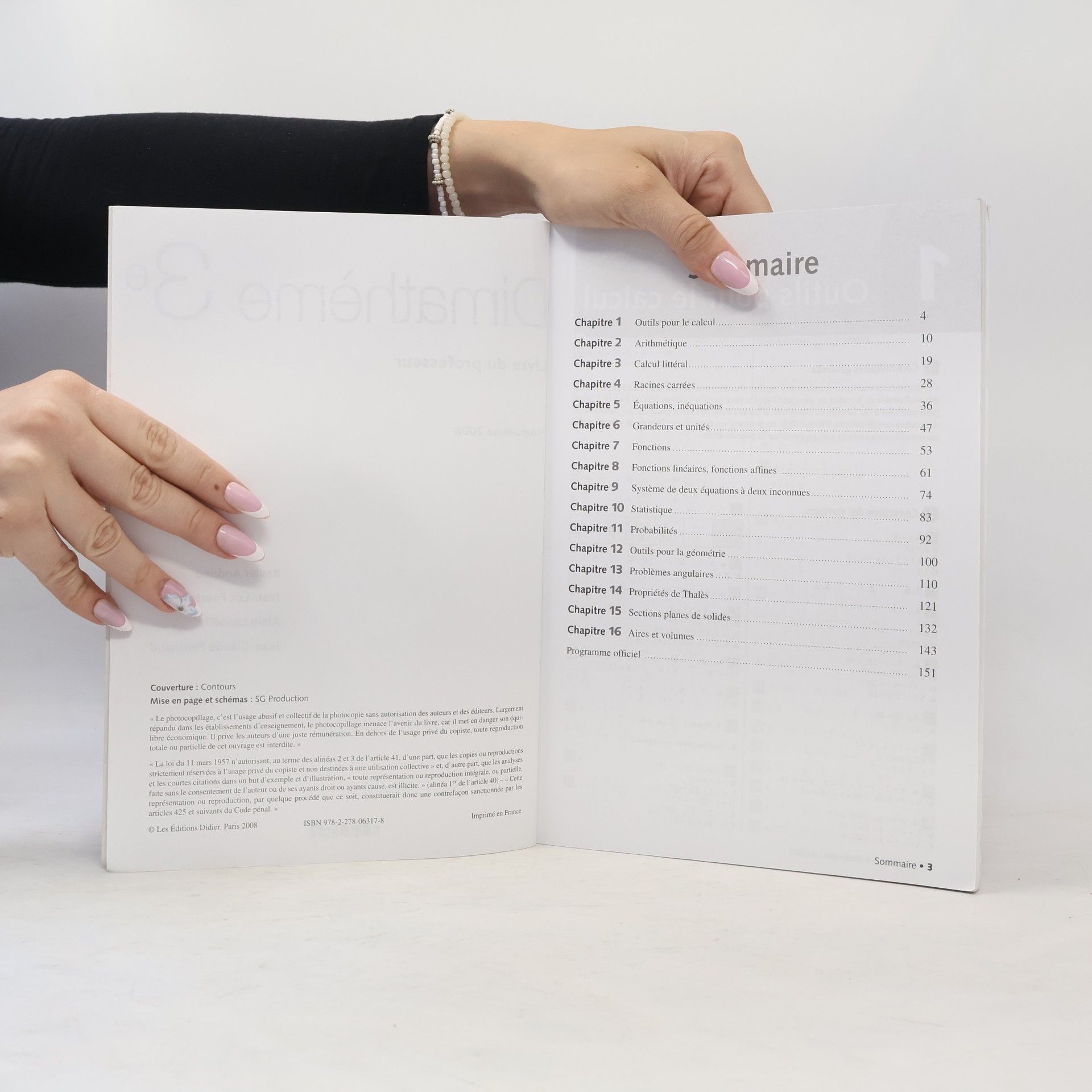 Xavier Andrieu Dimathème 3e (éd.2008) livre du professeur - version papier