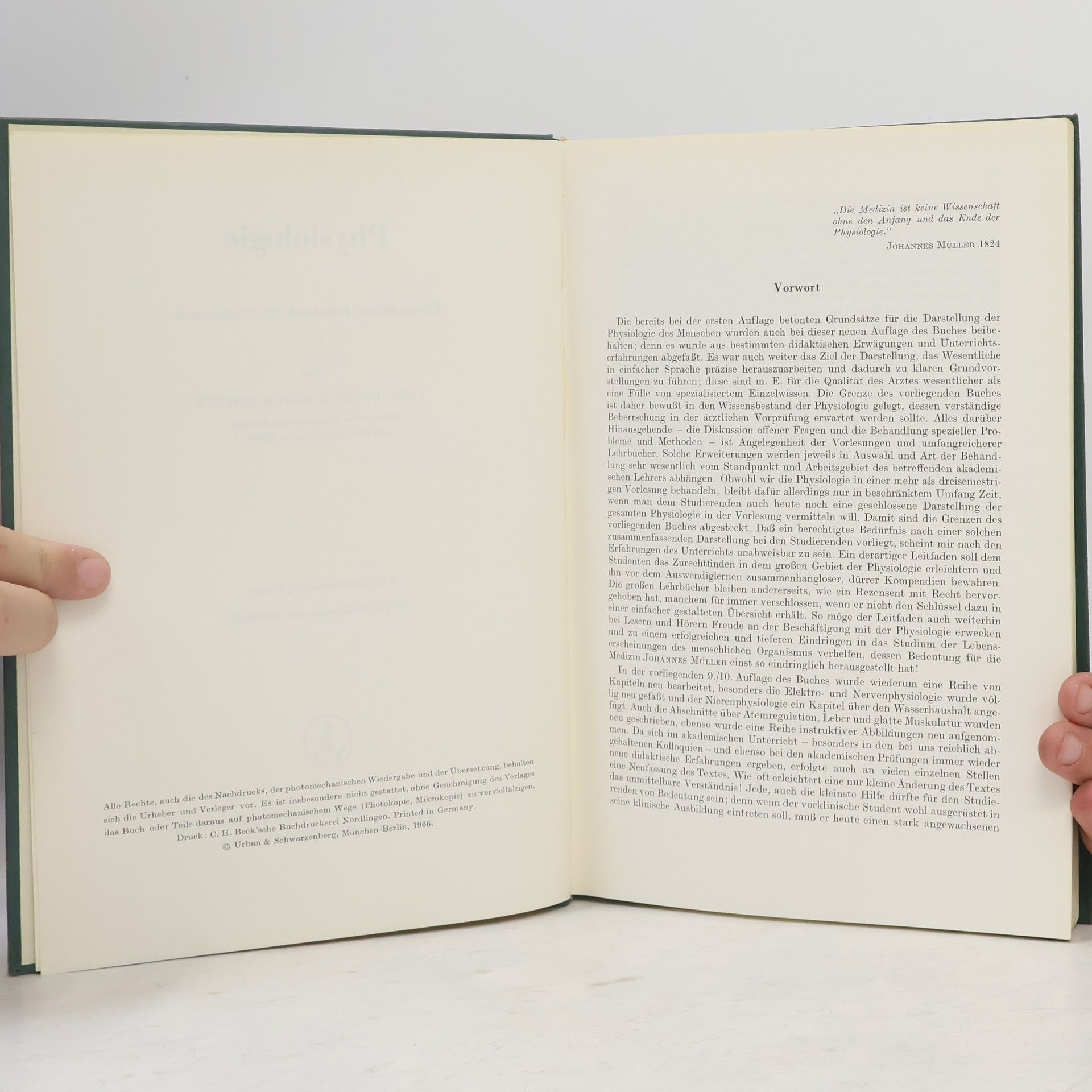 Erich Schütz Physiologie: Kurzgefasstes Lehrbuch für Studierende