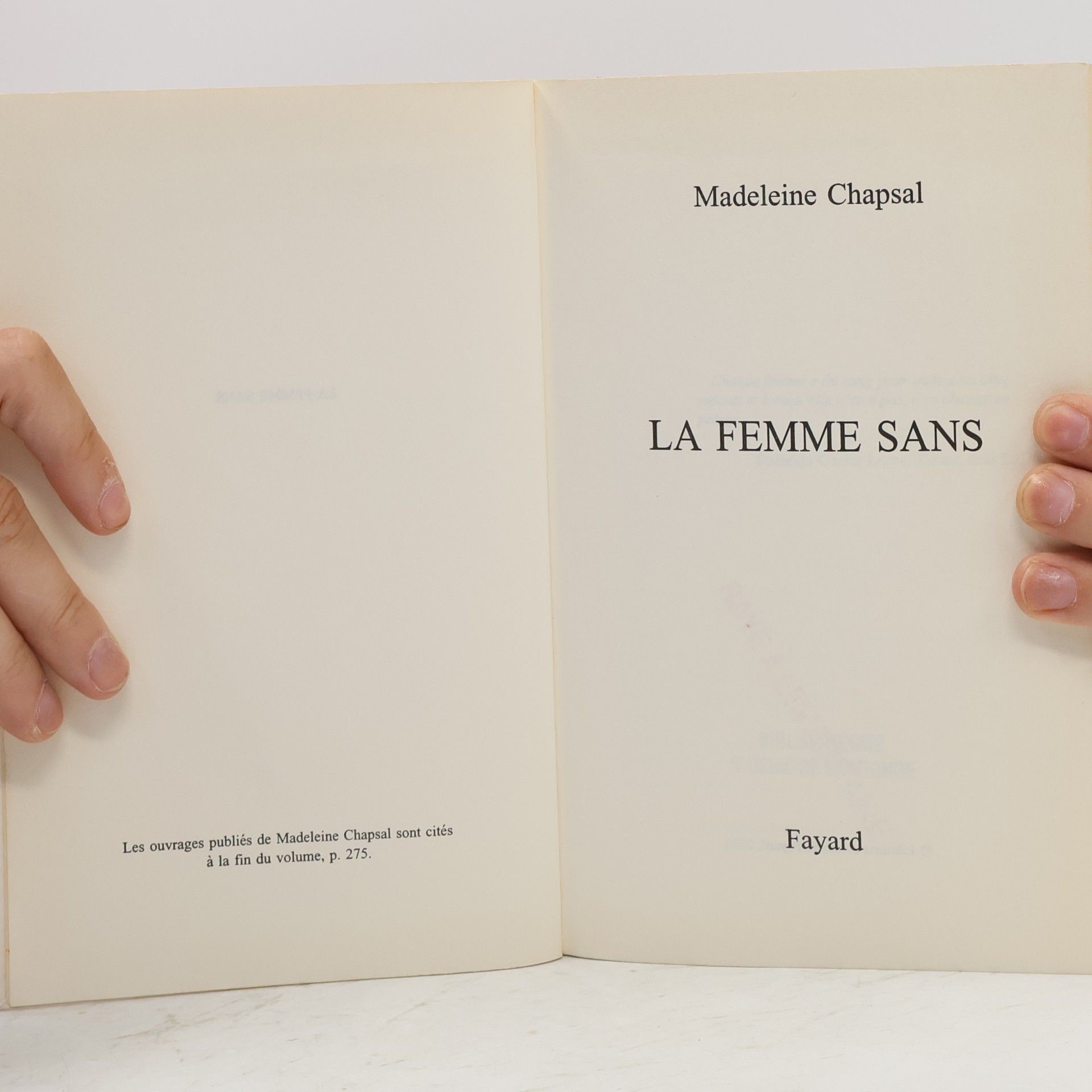 Madeleine Chapsal La Femme sans
