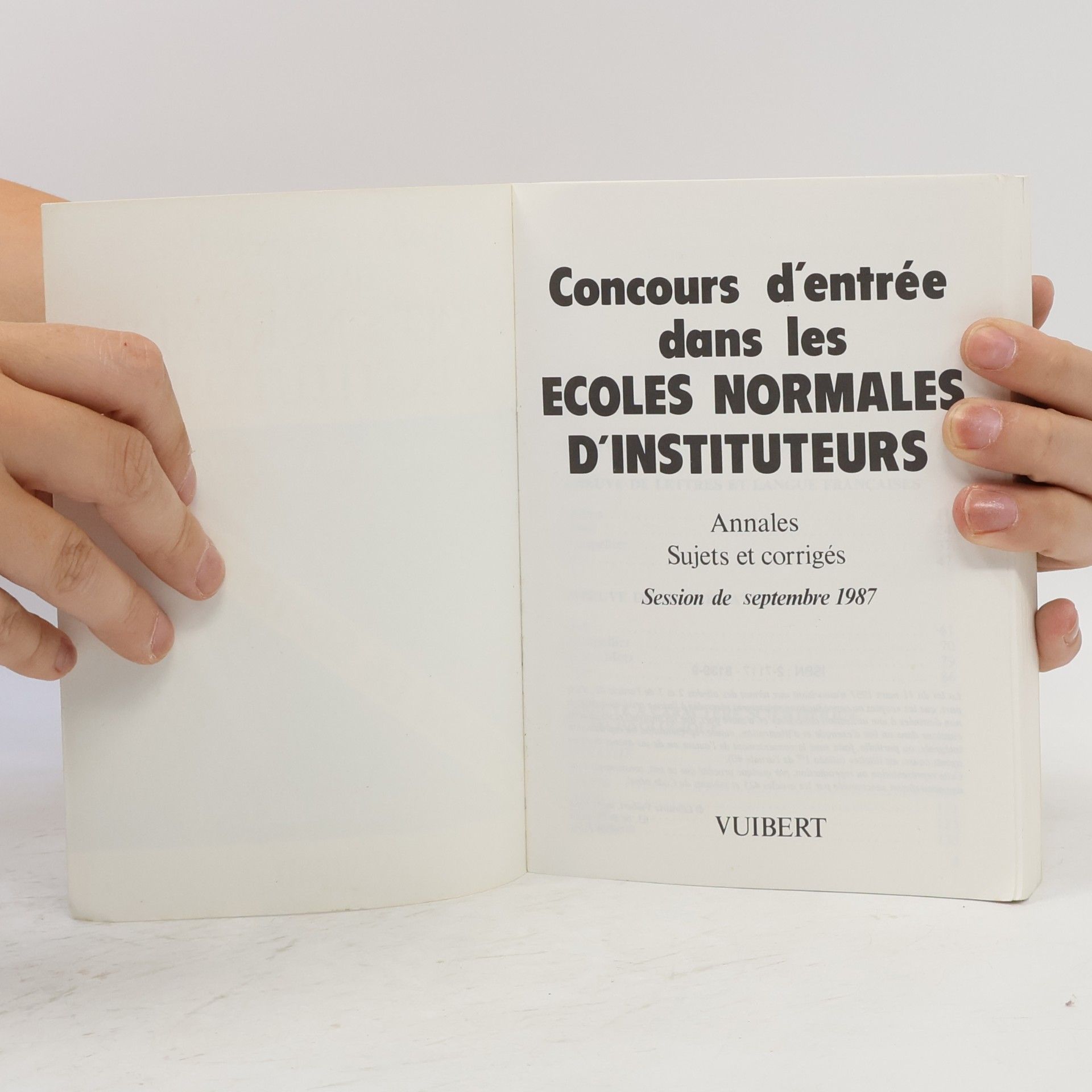 Annales des E.N.I.: Concours d'entrée dans les Écoles Normales d'Instituteurs