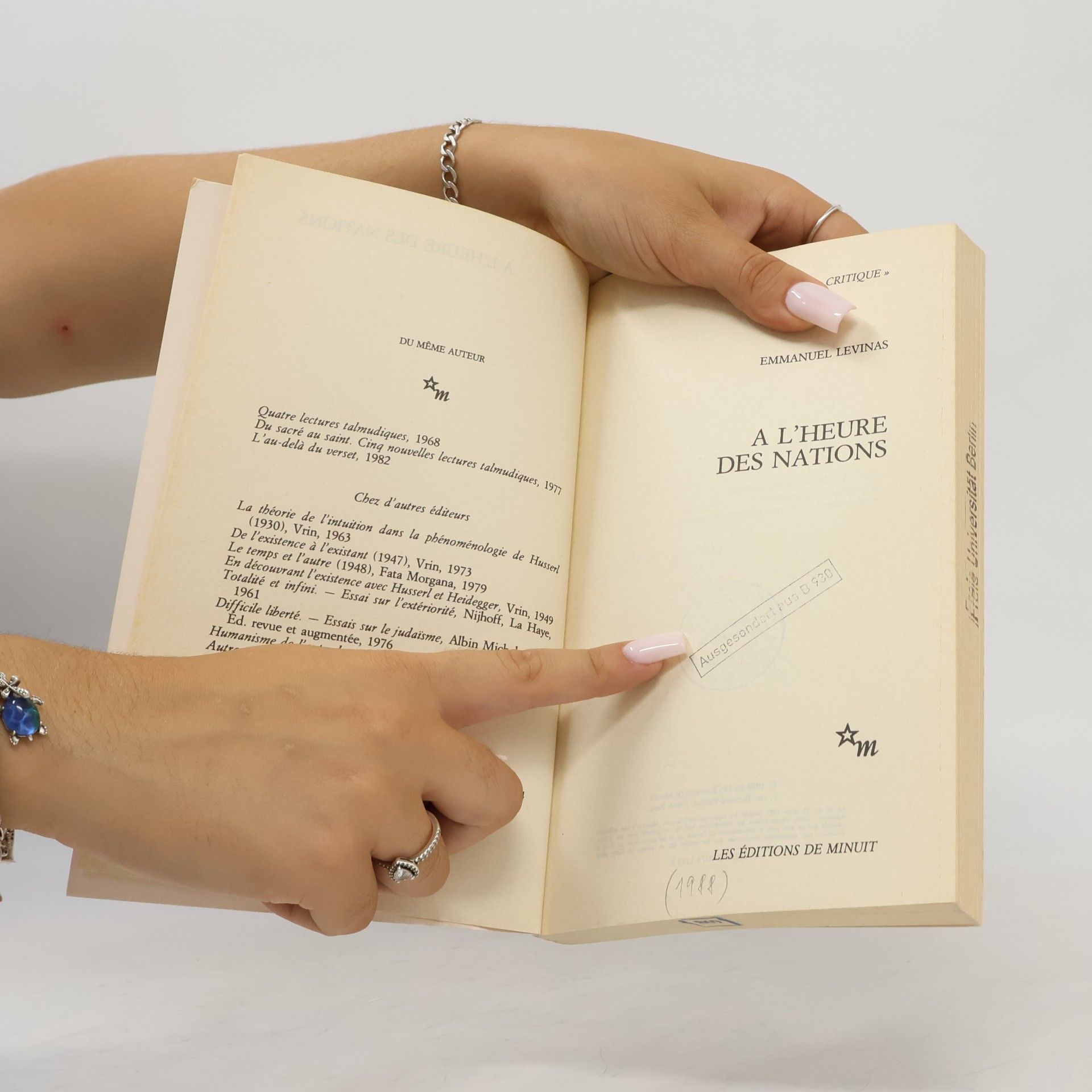 Emmanuel Lévinas Collection Critique: À l'heure des nations
