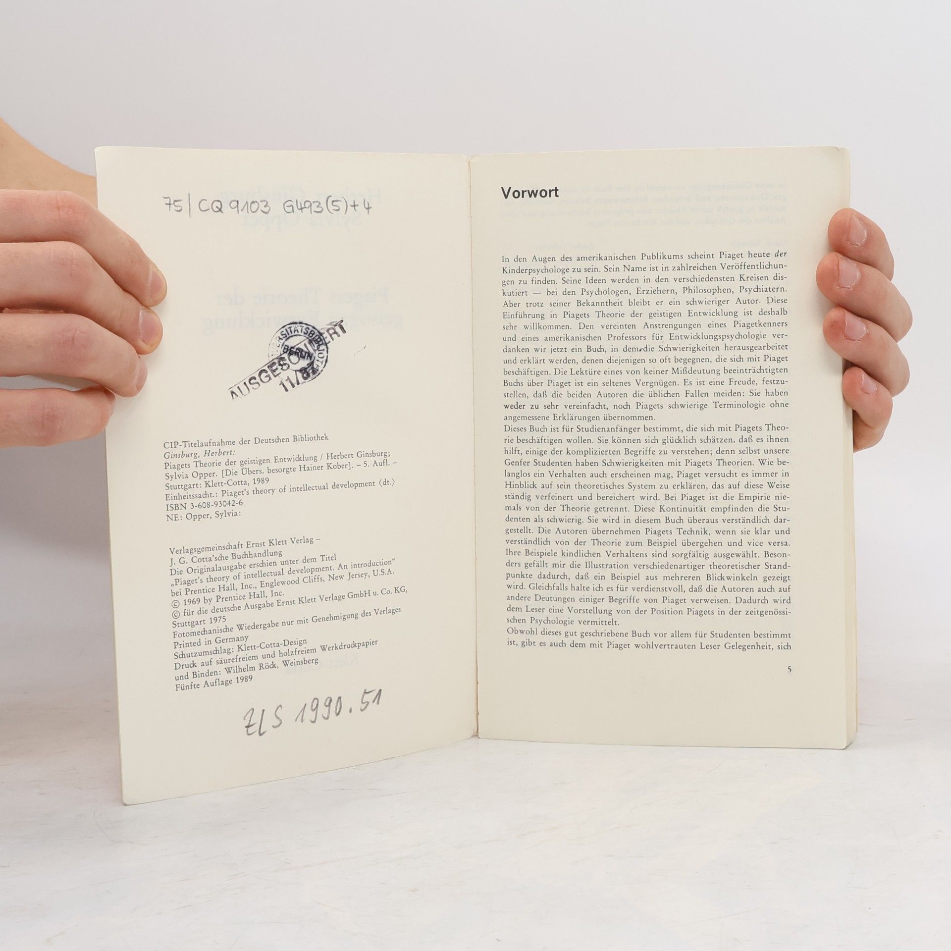 Herbert Ginsburg Piagets Theorie der geistigen Entwicklung