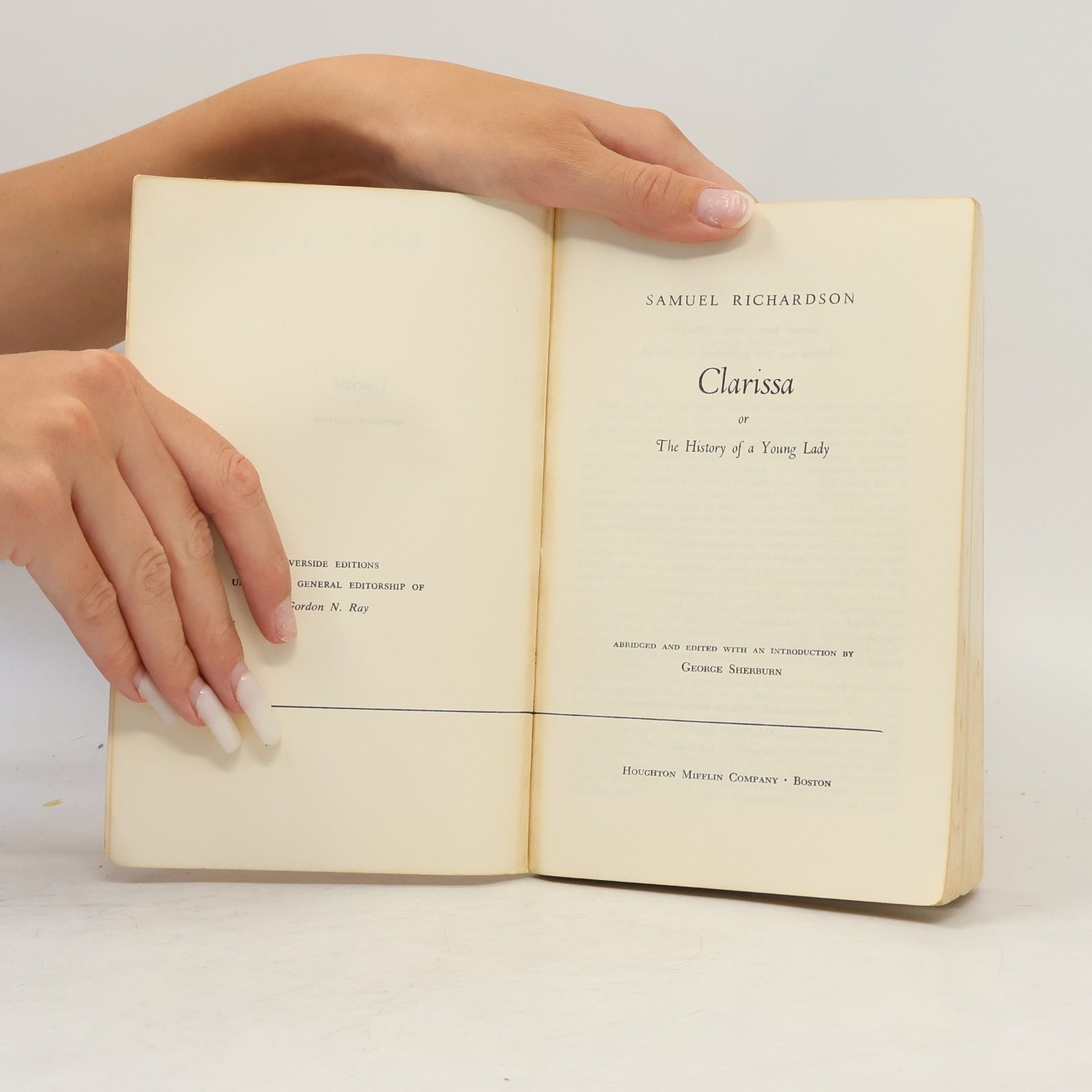 Samuel Richardson Clarissa or The History of a Young Lady
