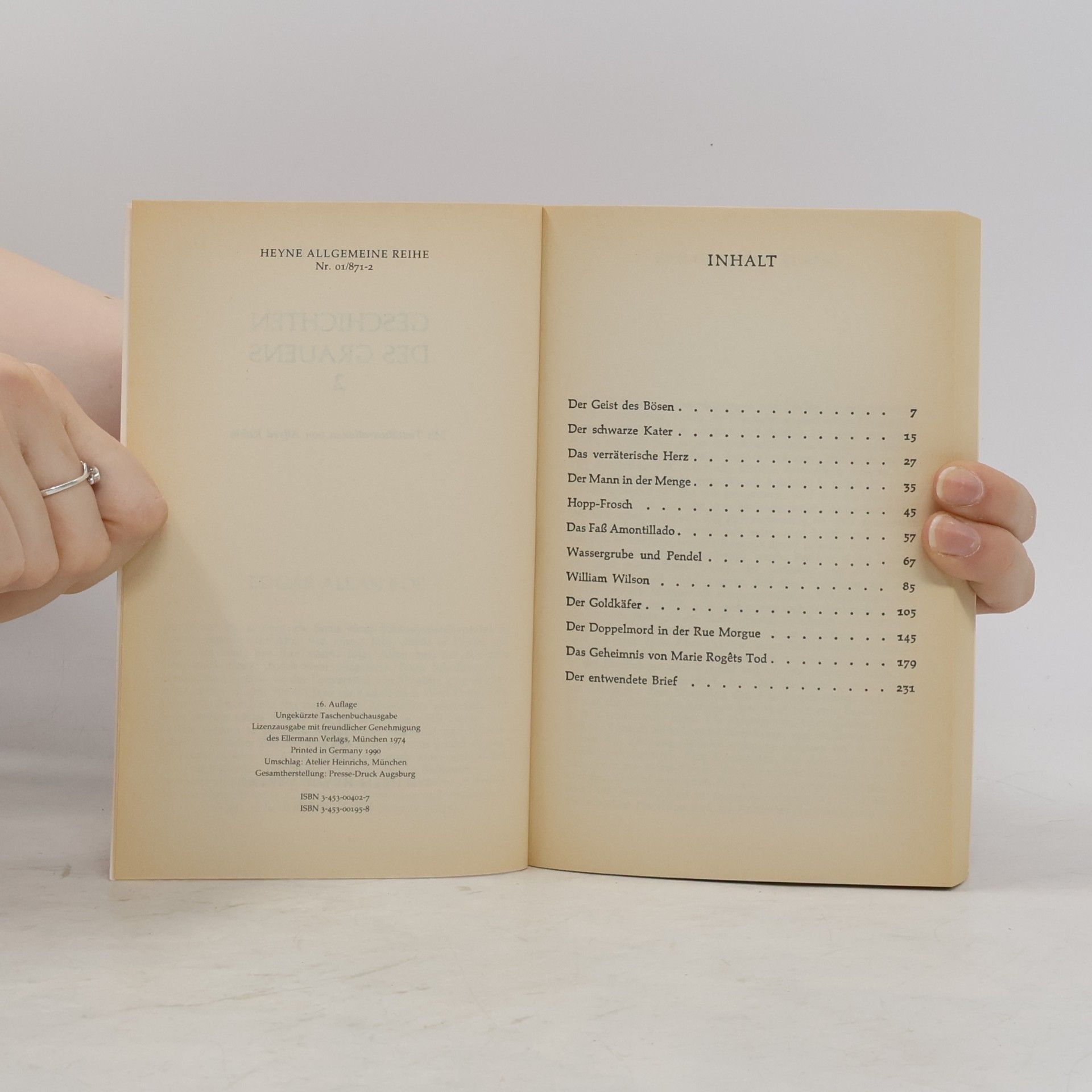 Edgar Allan Poe Geschichten des Grauens. Band 1-3