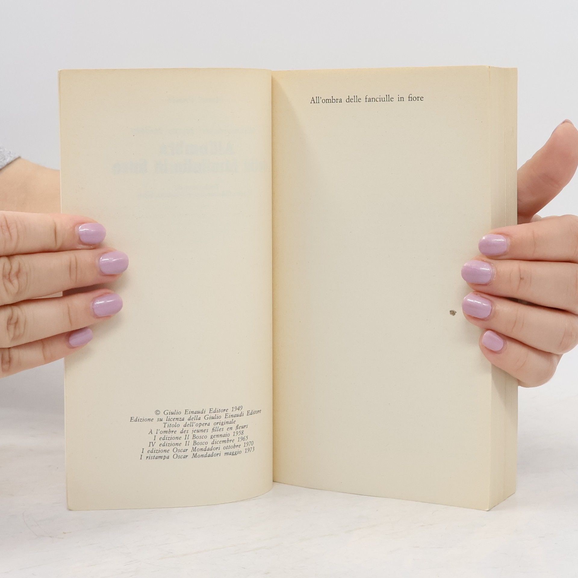 Marcel Proust All'ombra delle fanciulle in fiore