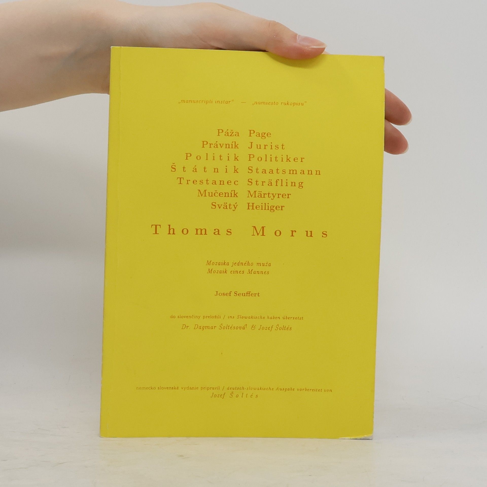 Collectif d'auteurs Thomas Morus: Mozaika jedného muža. Mosaik eines Mannes